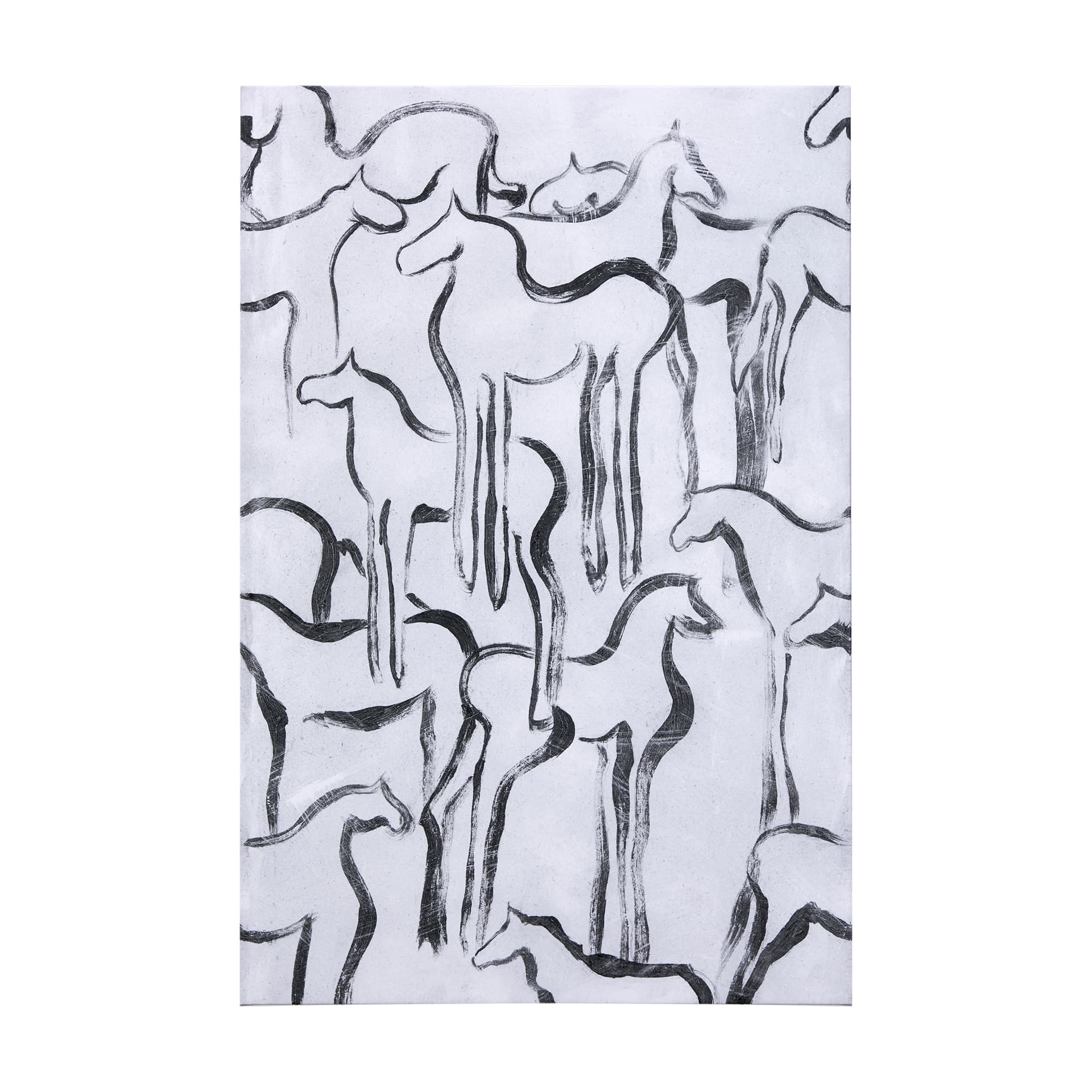 Horse Herd I by Mercana Studio a Hand Embellished Textured Canvas — product photograph
