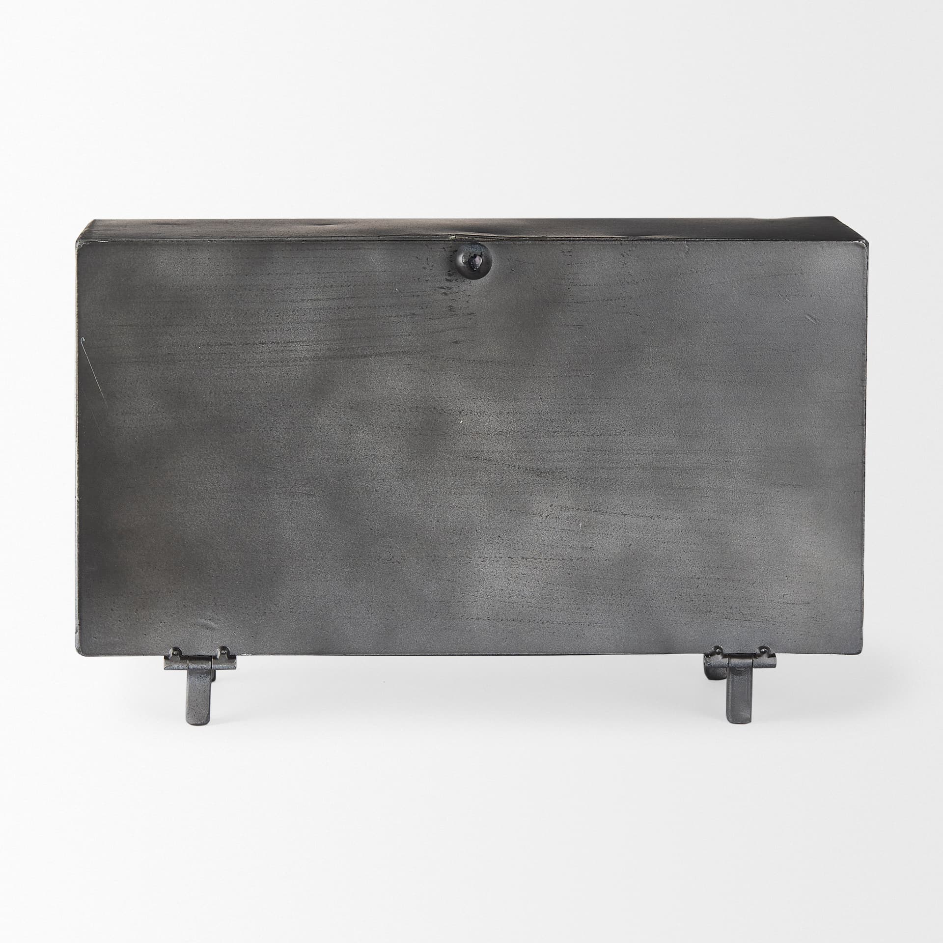 Harvey 13.0L x 4.5W x 8.1H Black Metal and Wood Rectangular Table Clock — product photograph