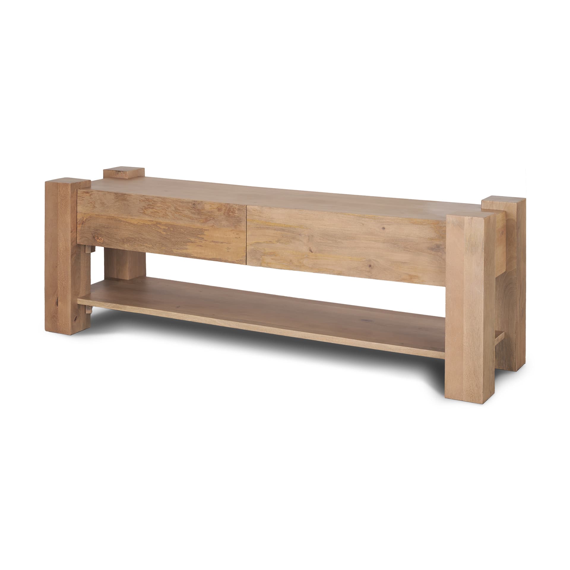 Beth Light Brown Wood Media Console — product photograph