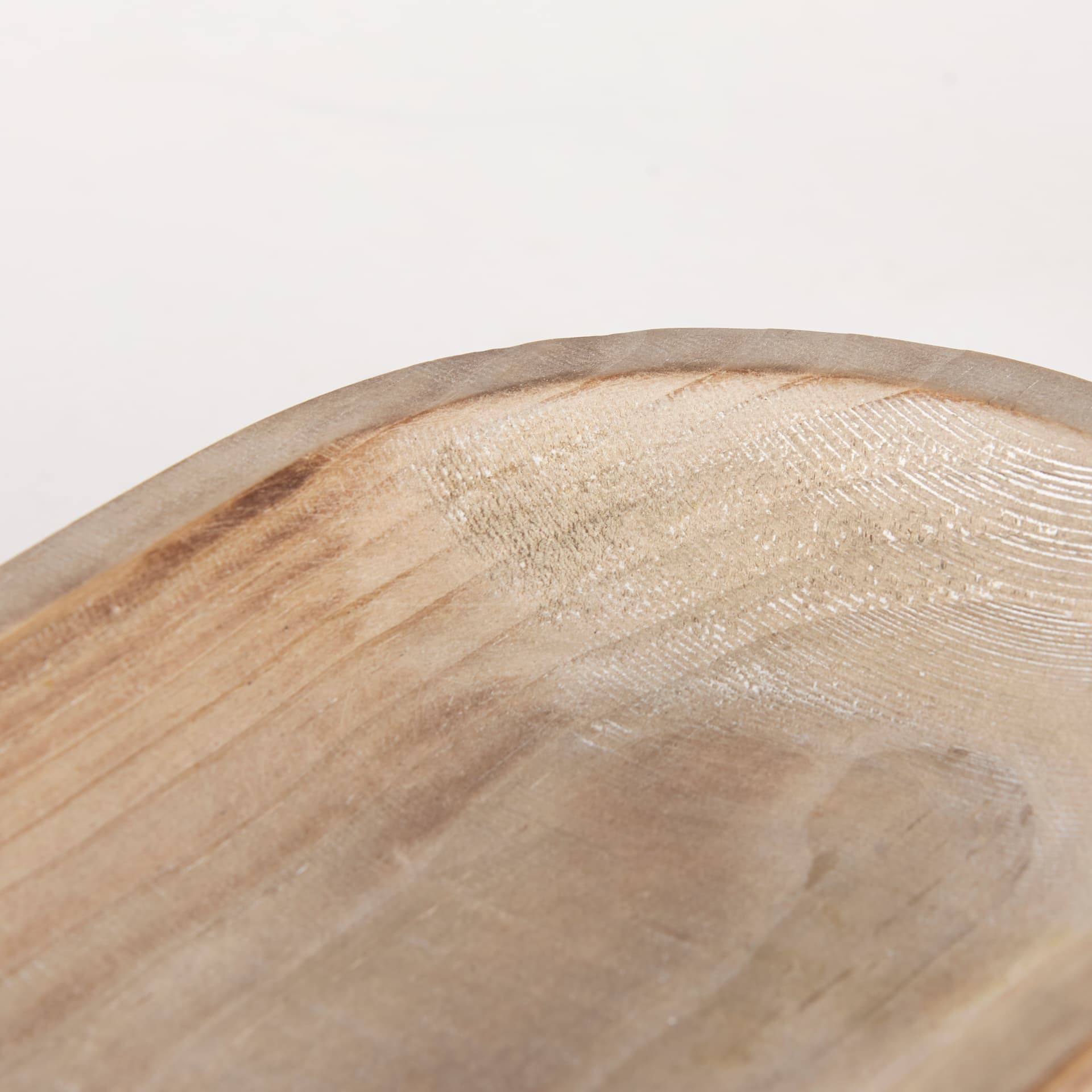 Carver Set of 2 Oblong White Washed Wood Footed Trays — product photograph