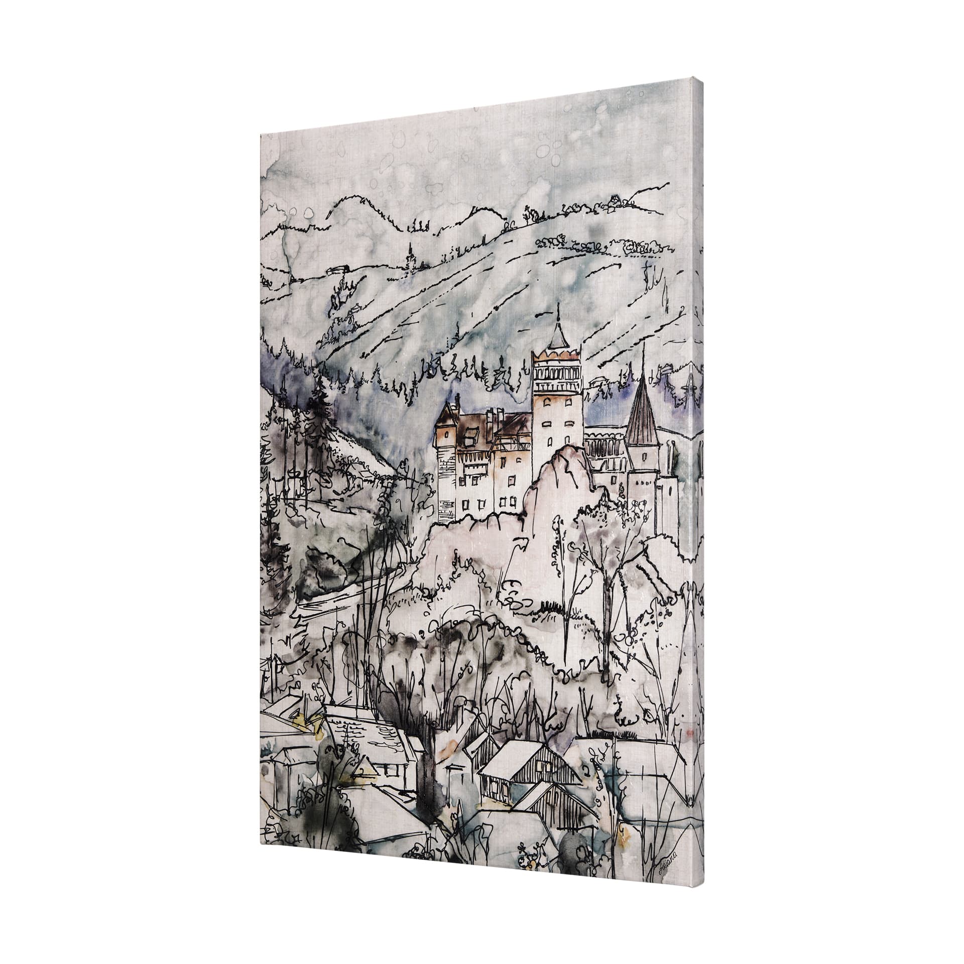 Travel Memories VII by Mercana Studio a Hand Embellished Textured Canvas — product photograph