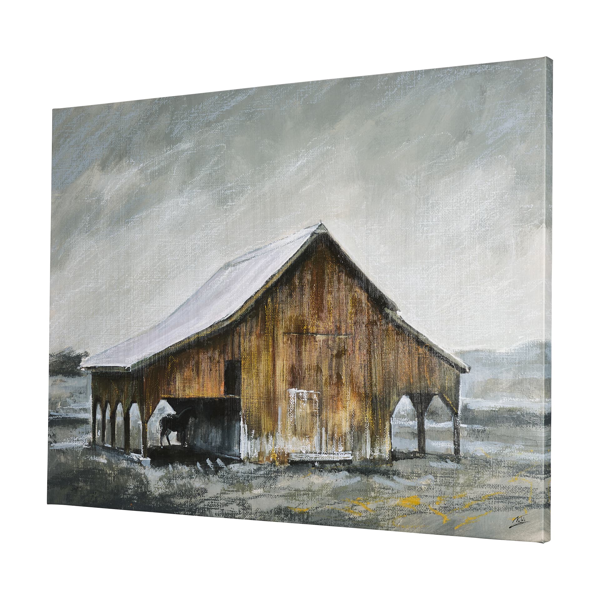 Old Barn III by Mercana Studio a Hand Embellished Textured Canvas — product photograph