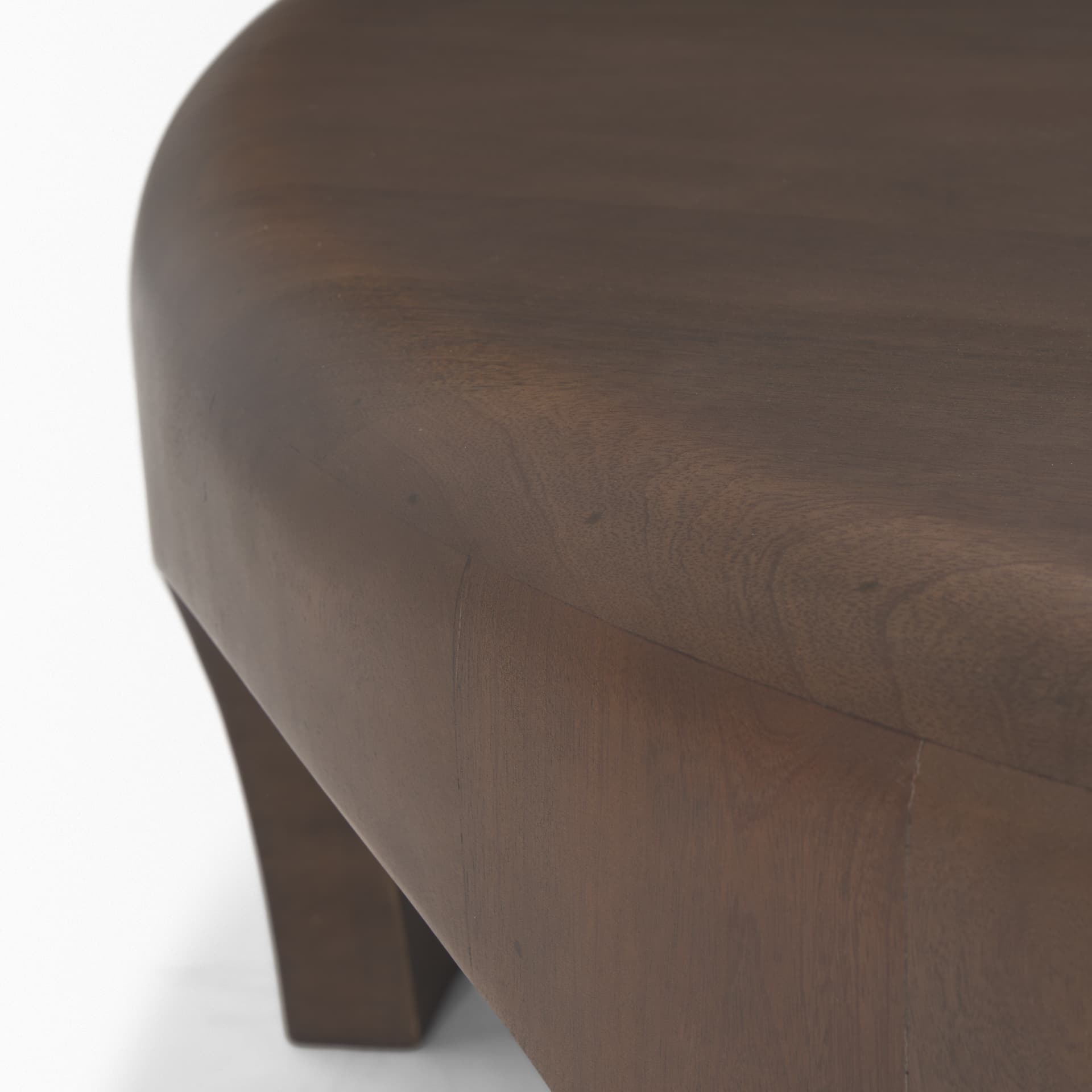 Shima Round Dark Brown Wood W/Arched Legs Coffee Table — product photograph