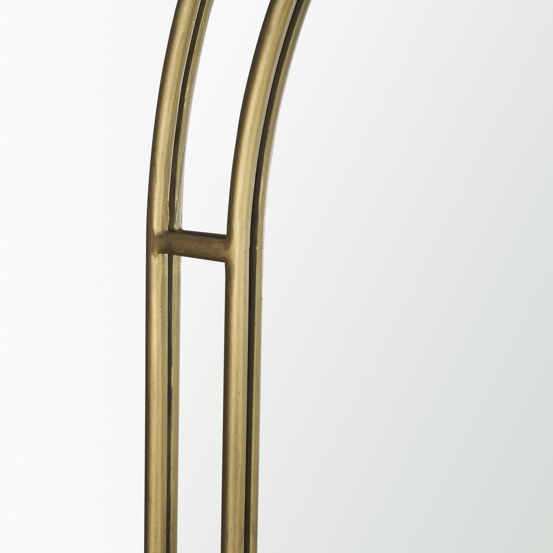 Tiffany Brushed Gold Double Frame Metal Arched Mirror — product photograph