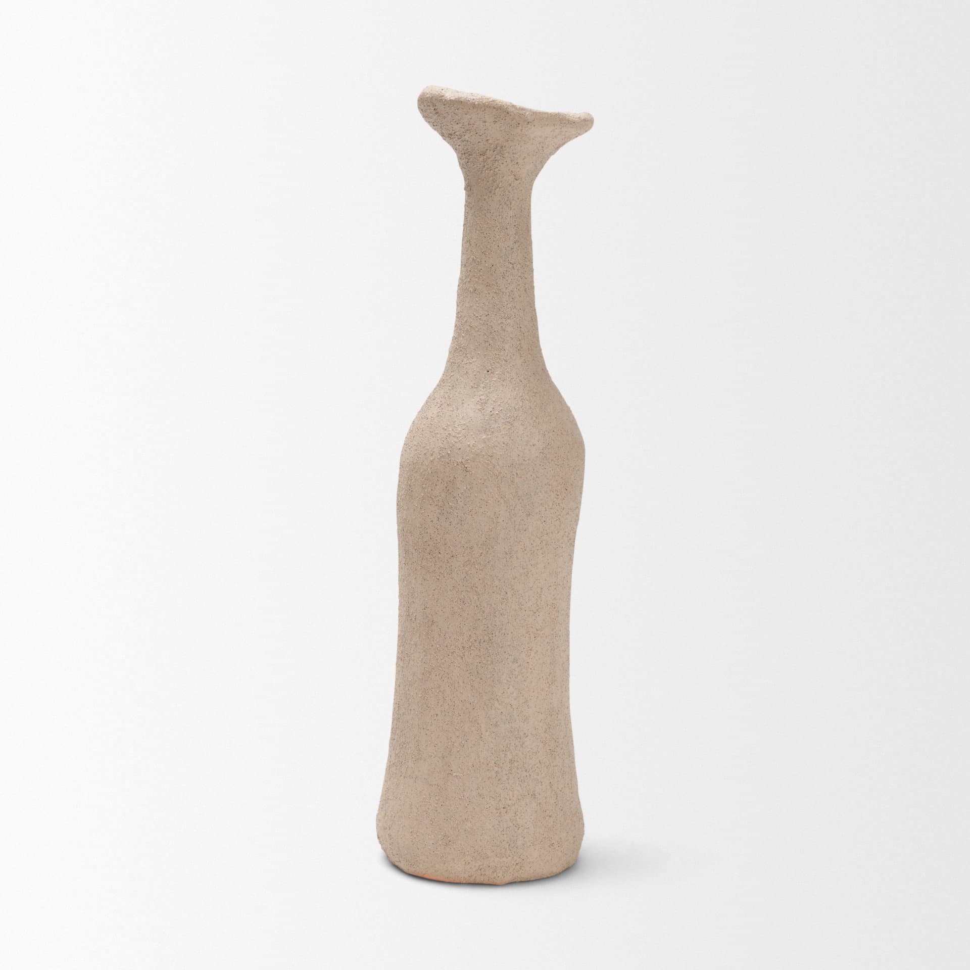 Runa Small Taupe Ceramic Rustic Decorative Bottle — product photograph