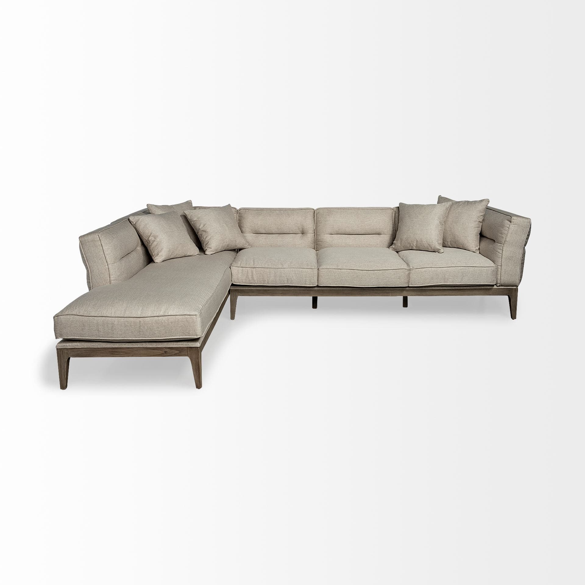 Denali IV 121" Beige Upholstered Wooden Frame Left Four Seater Sectional — product photograph