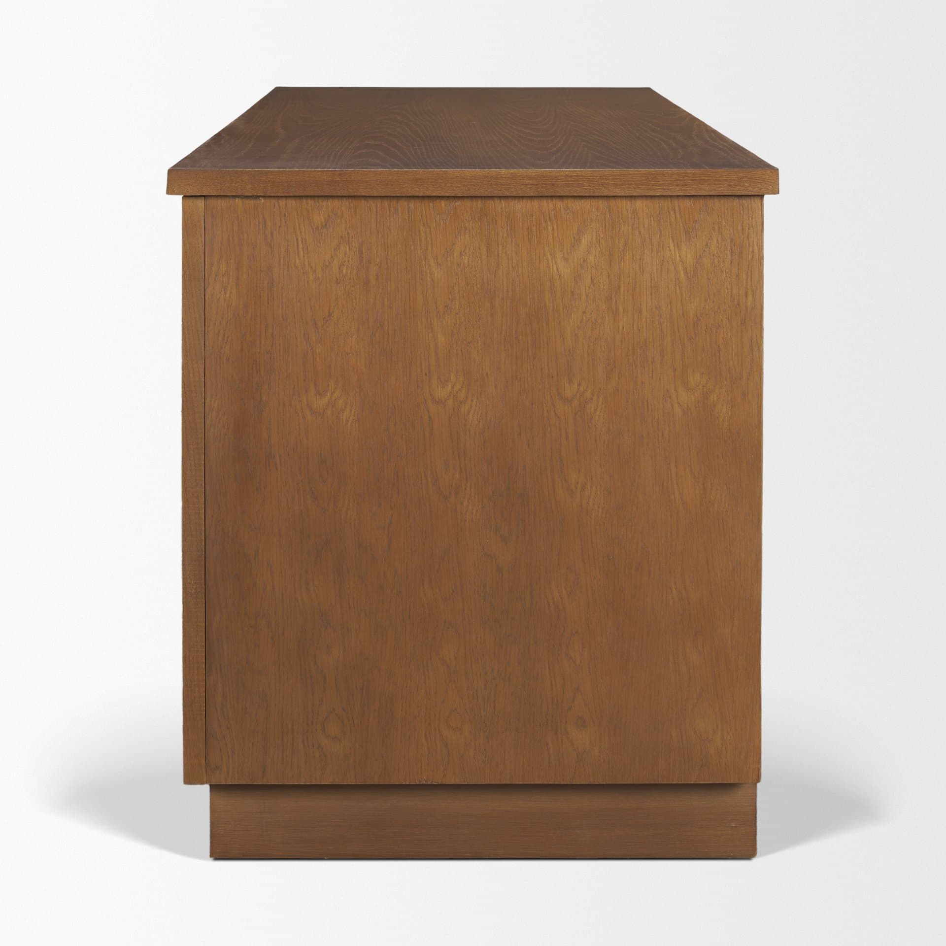 Winsford Two-Tone Oak Writing Desk w/ Glass Doors — product photograph