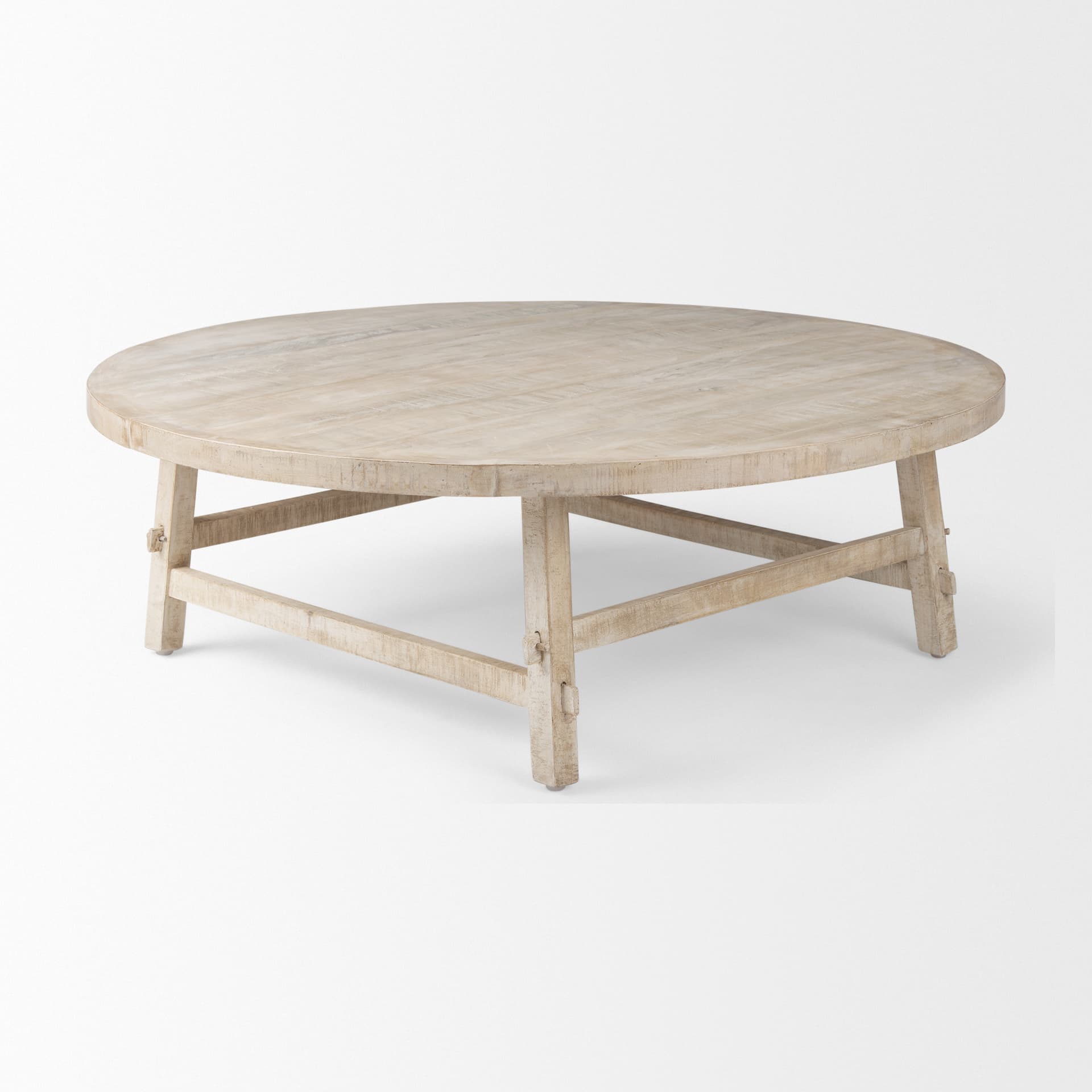 Rosie 48.0L x 48.0W x 16.0H Round Blonde Wood Coffee Table — product photograph