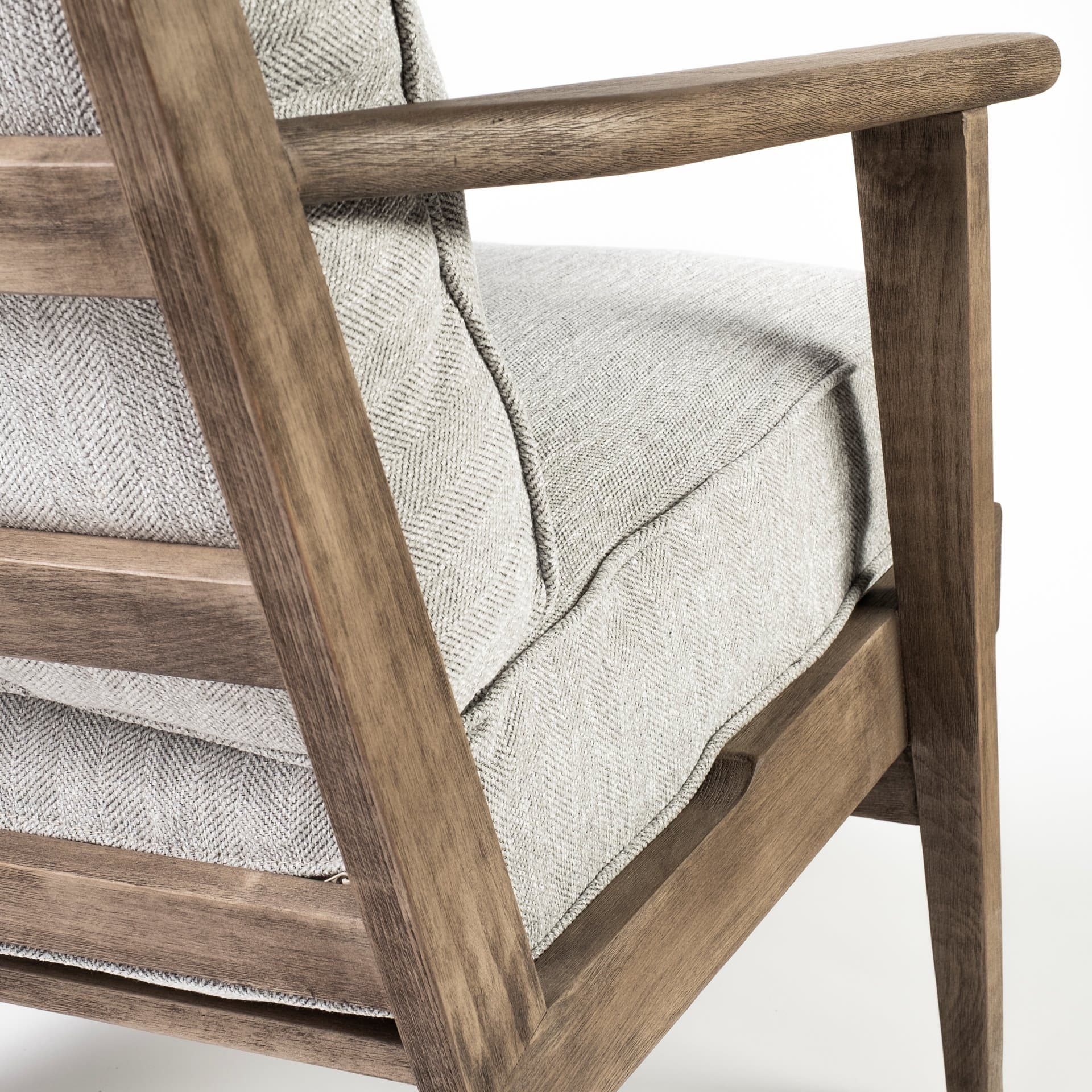 Olympus VI Frost Grey Fabric Wrapped Wooden Frame Accent Chair — product photograph