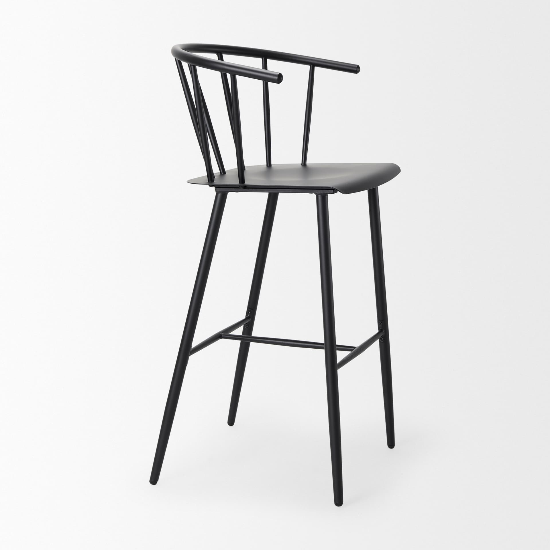 Colin Backless 42.1in Seat Counter Stool | Black Metal w/ Arm — product photograph