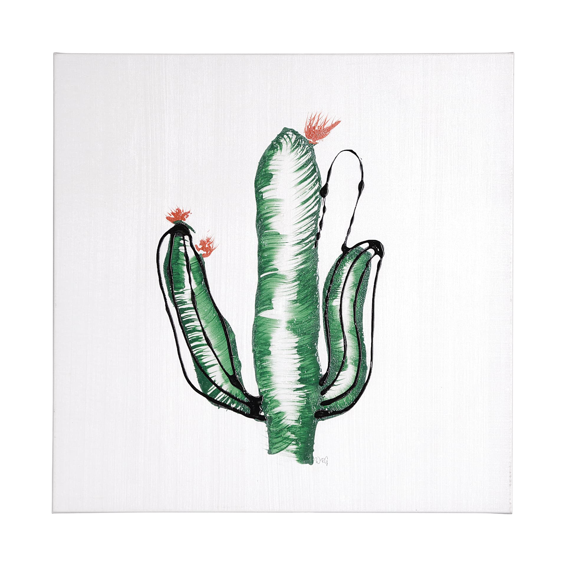 Cactus IV by WRG a Hand Embellished Textured Canvas — product photograph