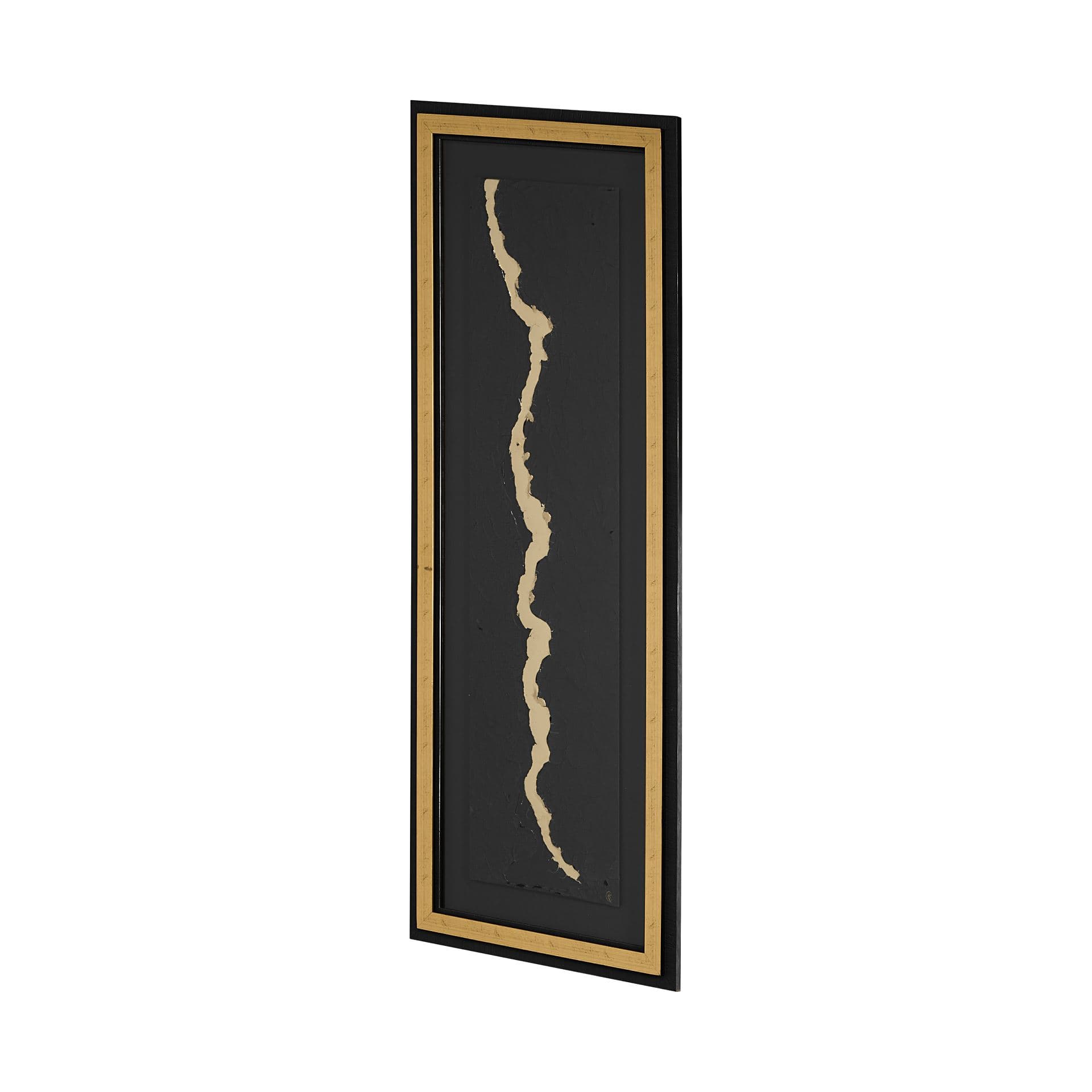 Gold River by Barbara Fleming a Hand Embelished Textured Framed Art Print Matted under Glass — product photograph