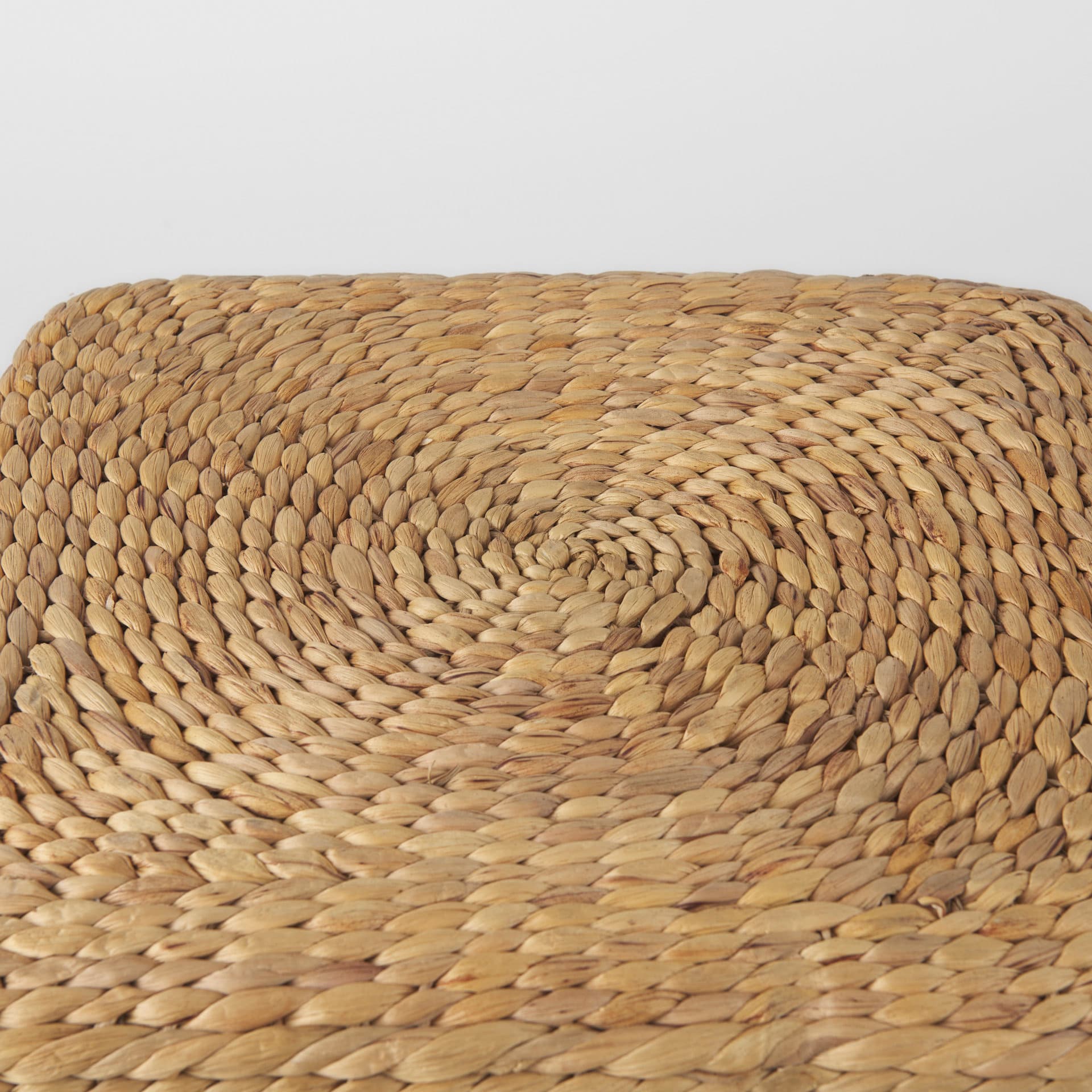 Maya 17.7L x 17.7W x 17.7H Light Brown W/Medium Brown Stripes Seagrass Square Pouf — product photograph