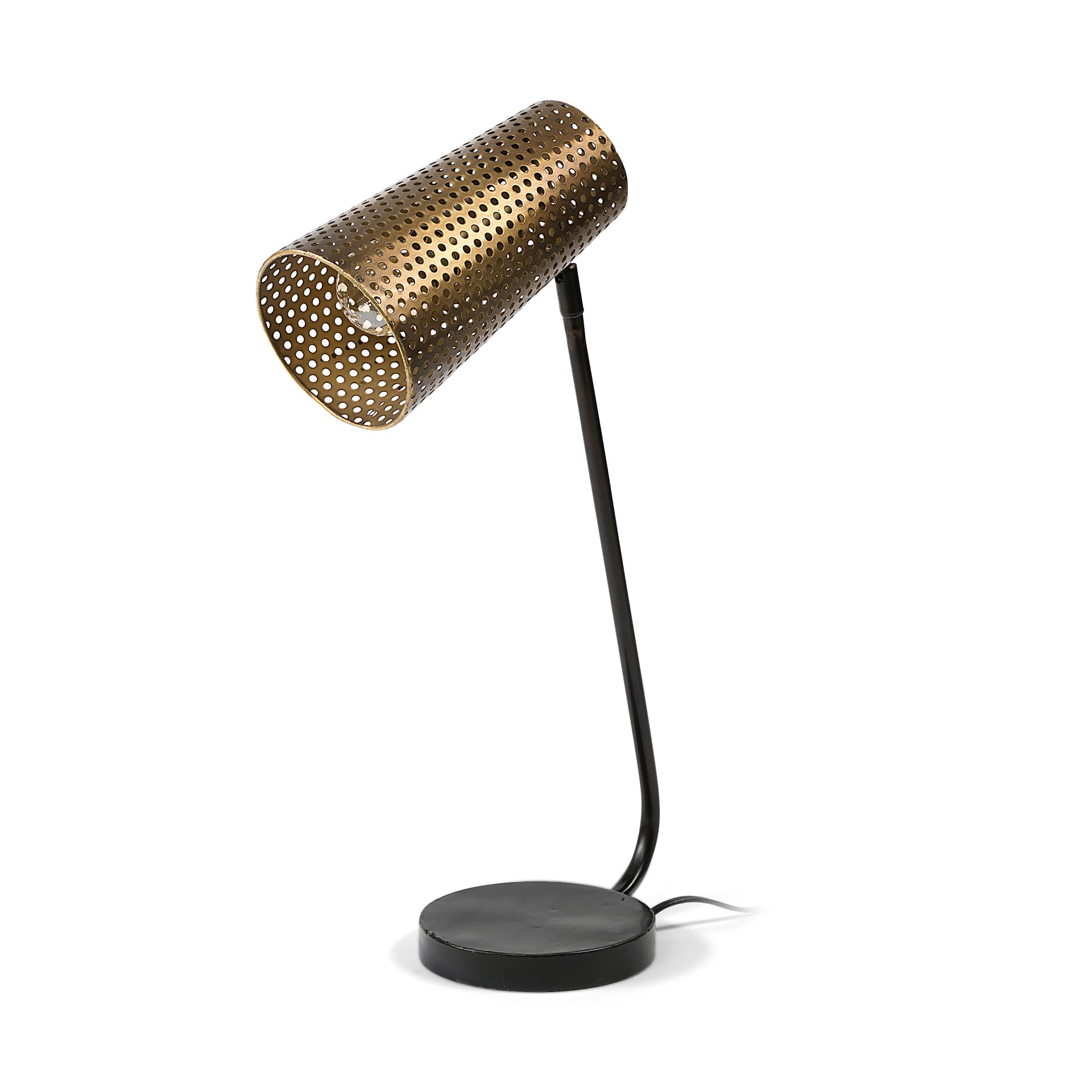 Wesley II (22.4"H) Gold/Black Perforated Metal Shade Table Lamp — product photograph
