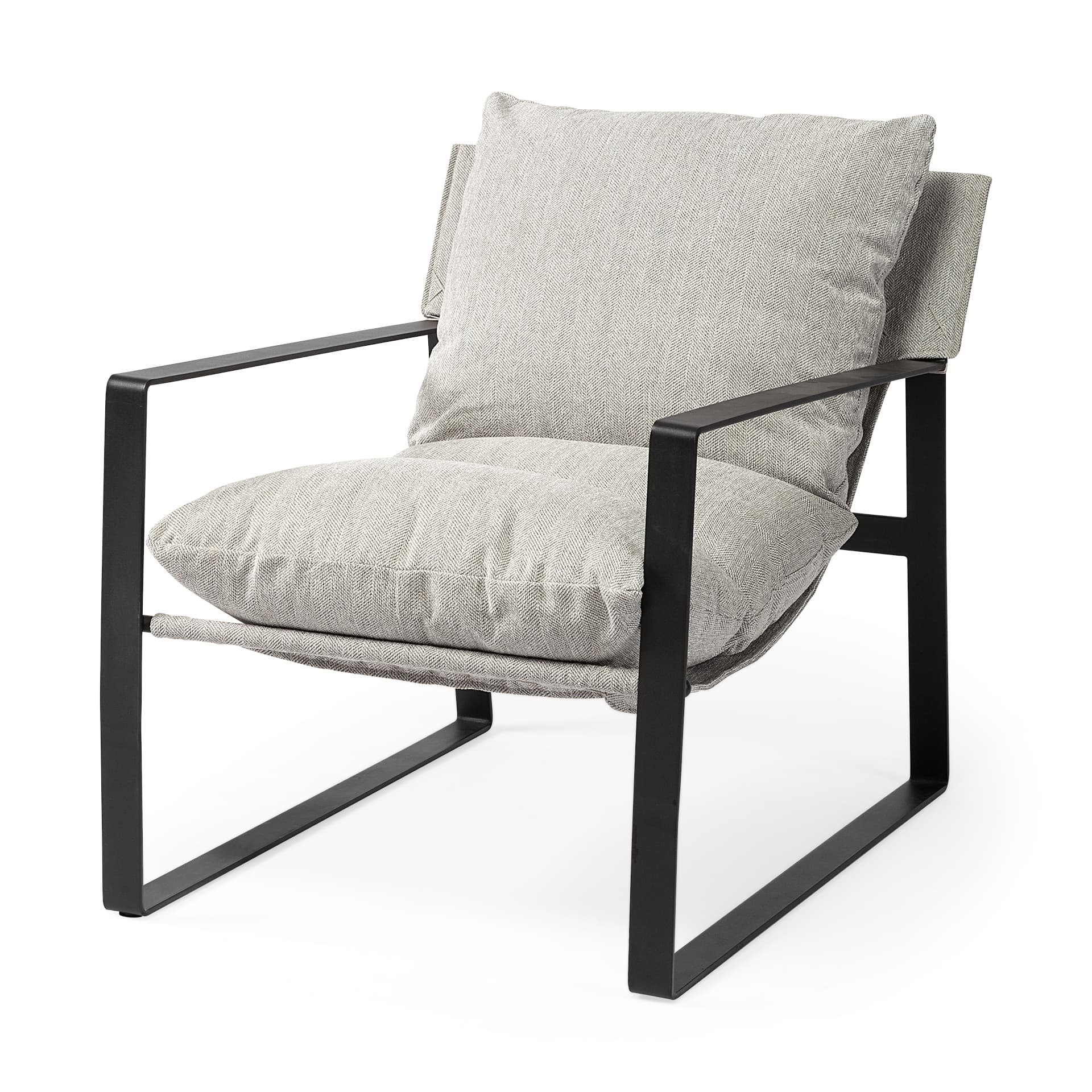 Guilia Frost Gray With Metal Frame Sling Accent Chair — product photograph