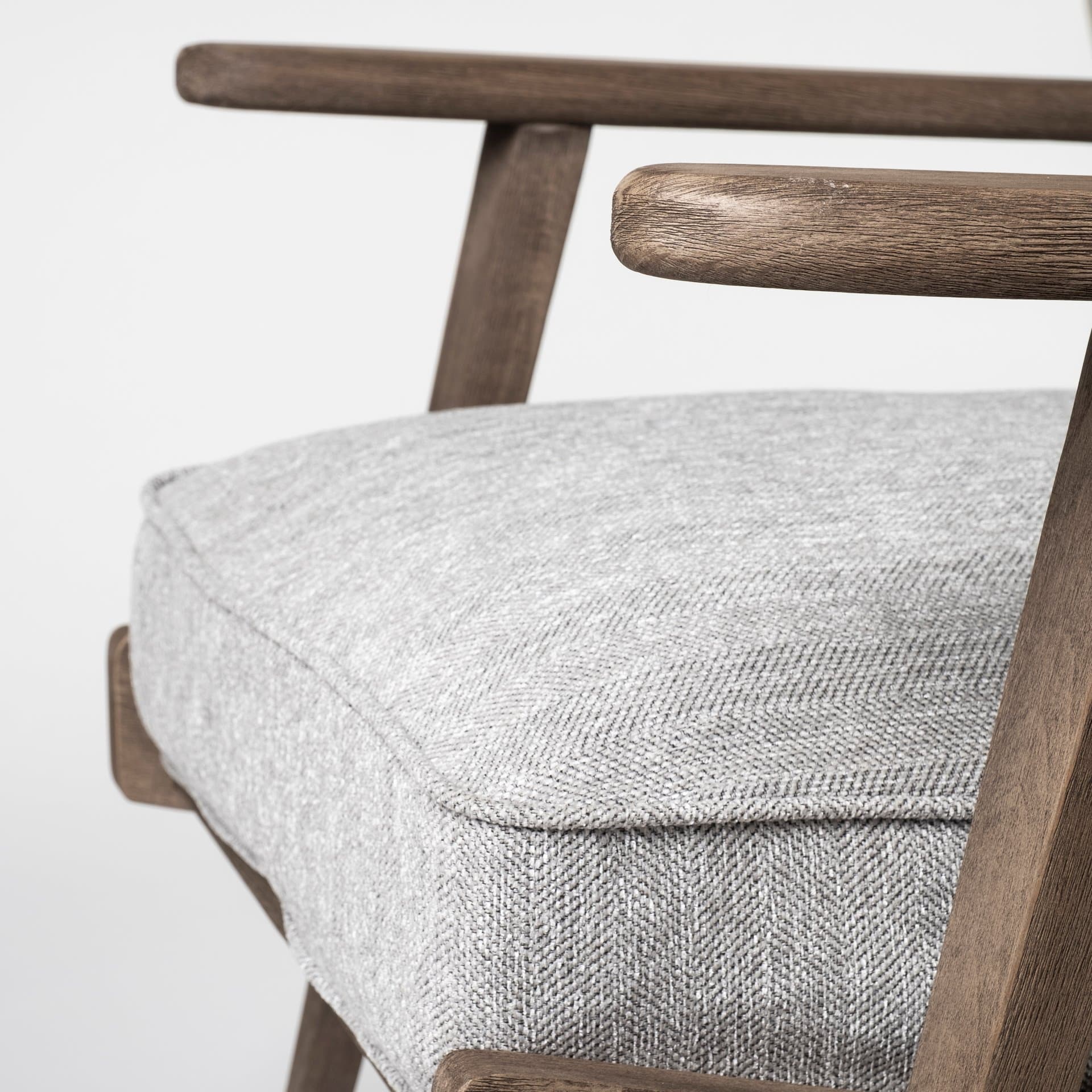 Olympus VI Frost Grey Fabric Wrapped Wooden Frame Accent Chair — product photograph