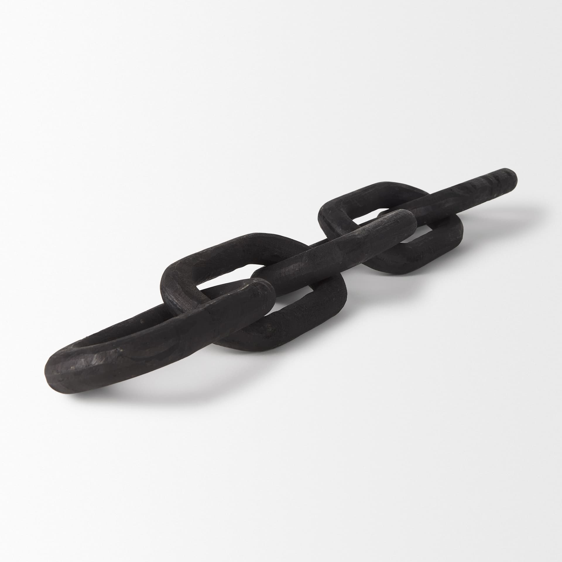 Alix 29.0L x 5.0W x 5.0H Black Wood Link Chain Decorative Object — product photograph