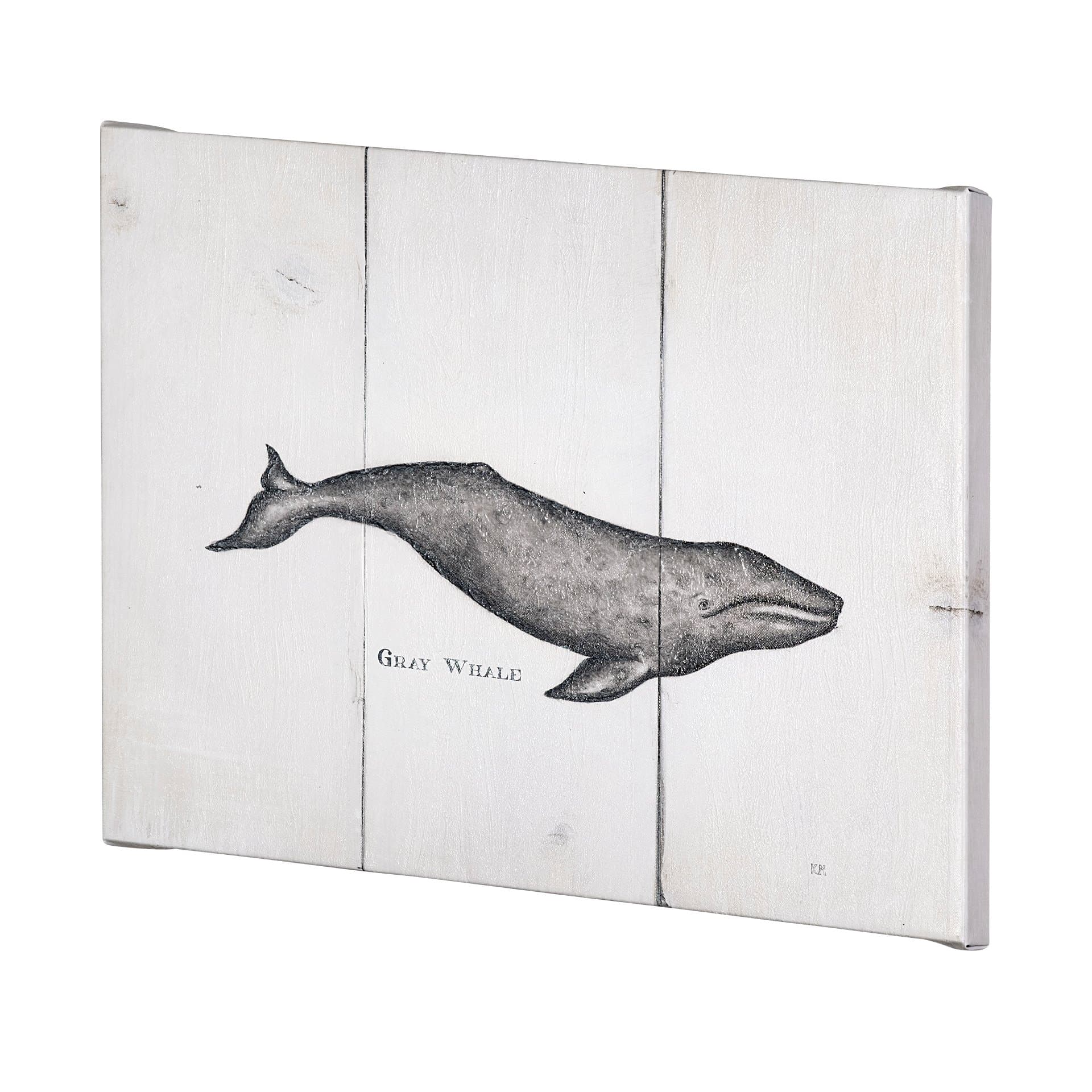Gray Whale by Mercana Studio a Hand Embellished Textured Canvas — product photograph