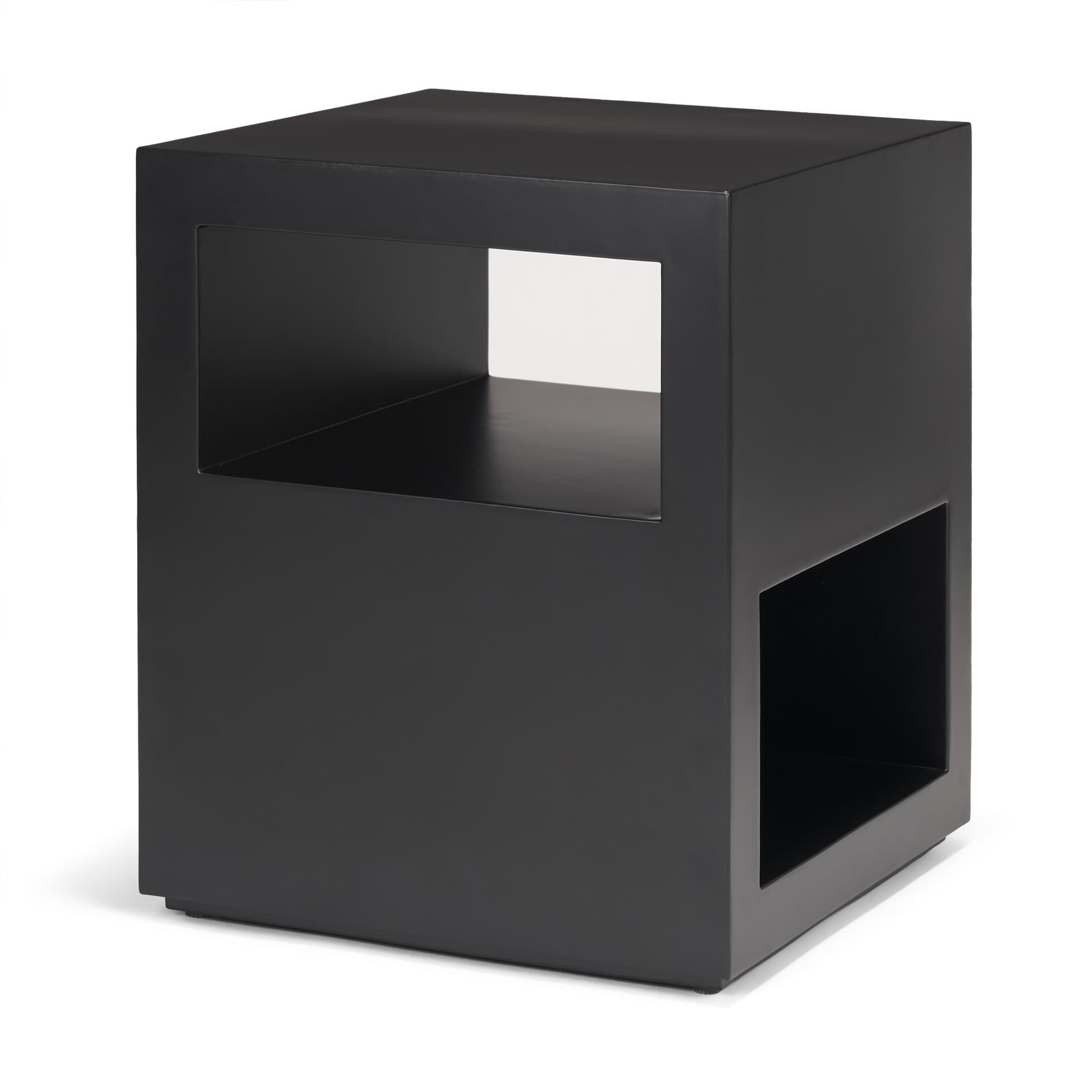 Vondra Matte Black Metal w/ Open Shelves Side table — product photograph