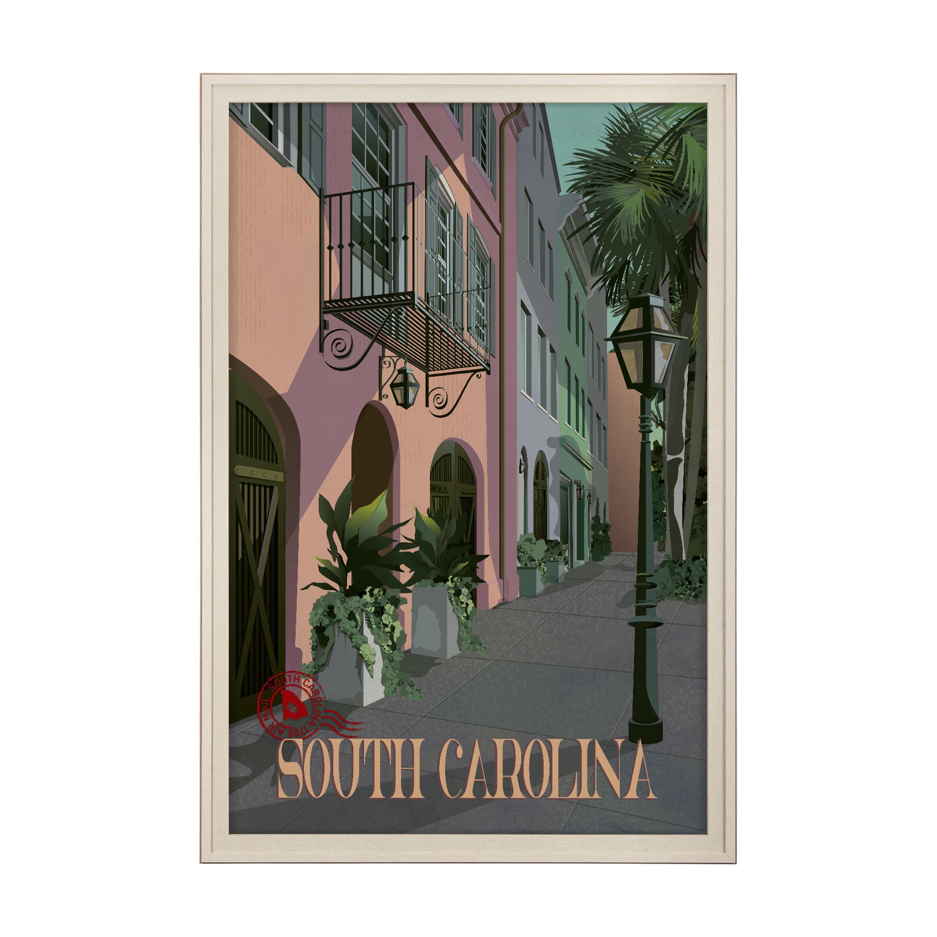 South Carolina Go USA (XL) by Mercana Studio Hand Embellished Decograph Framed Art Print under Glass — product photograph