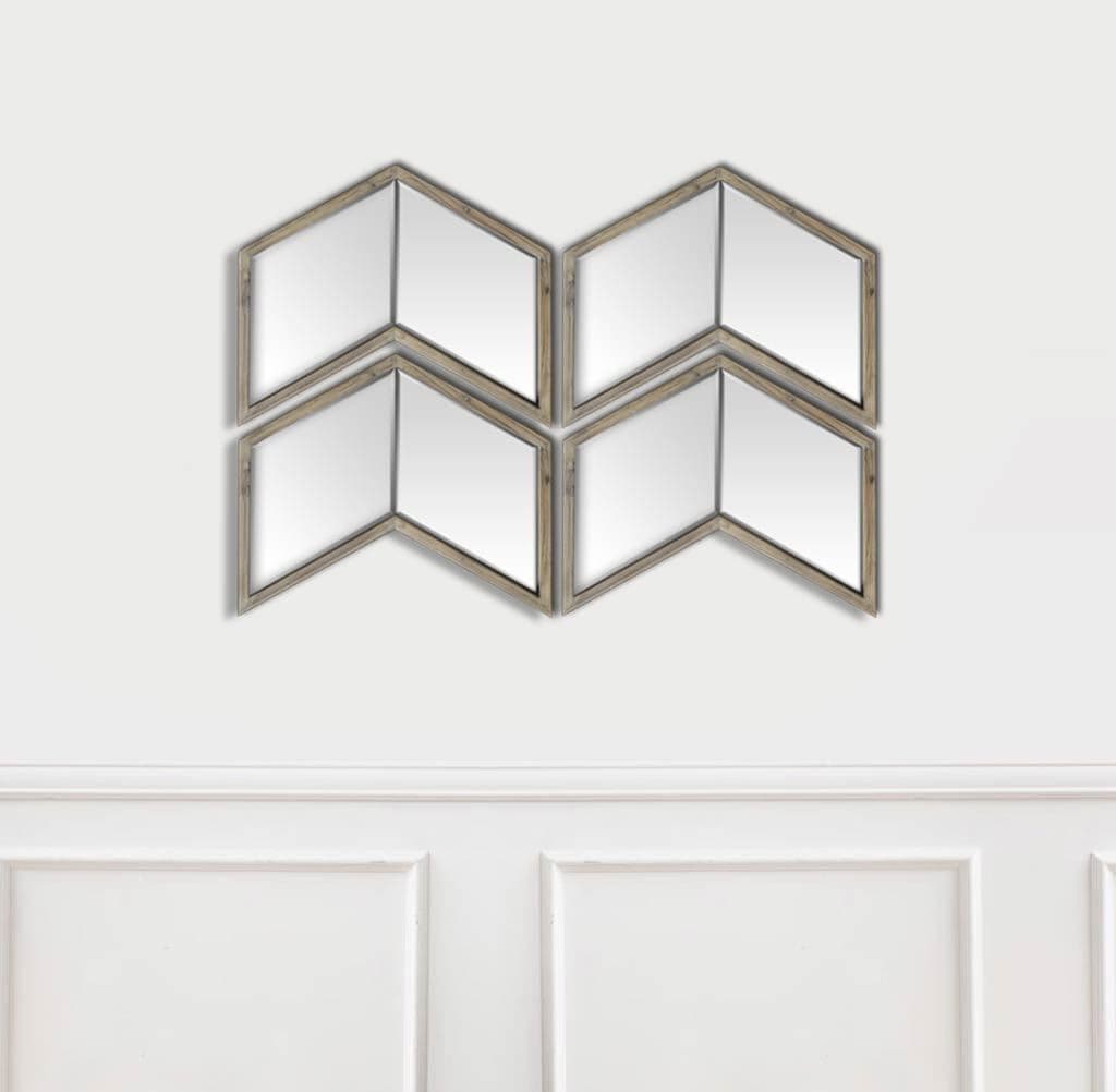 Chevren 26 x 22 Medium Brown Wood Frame Mirror — product photograph