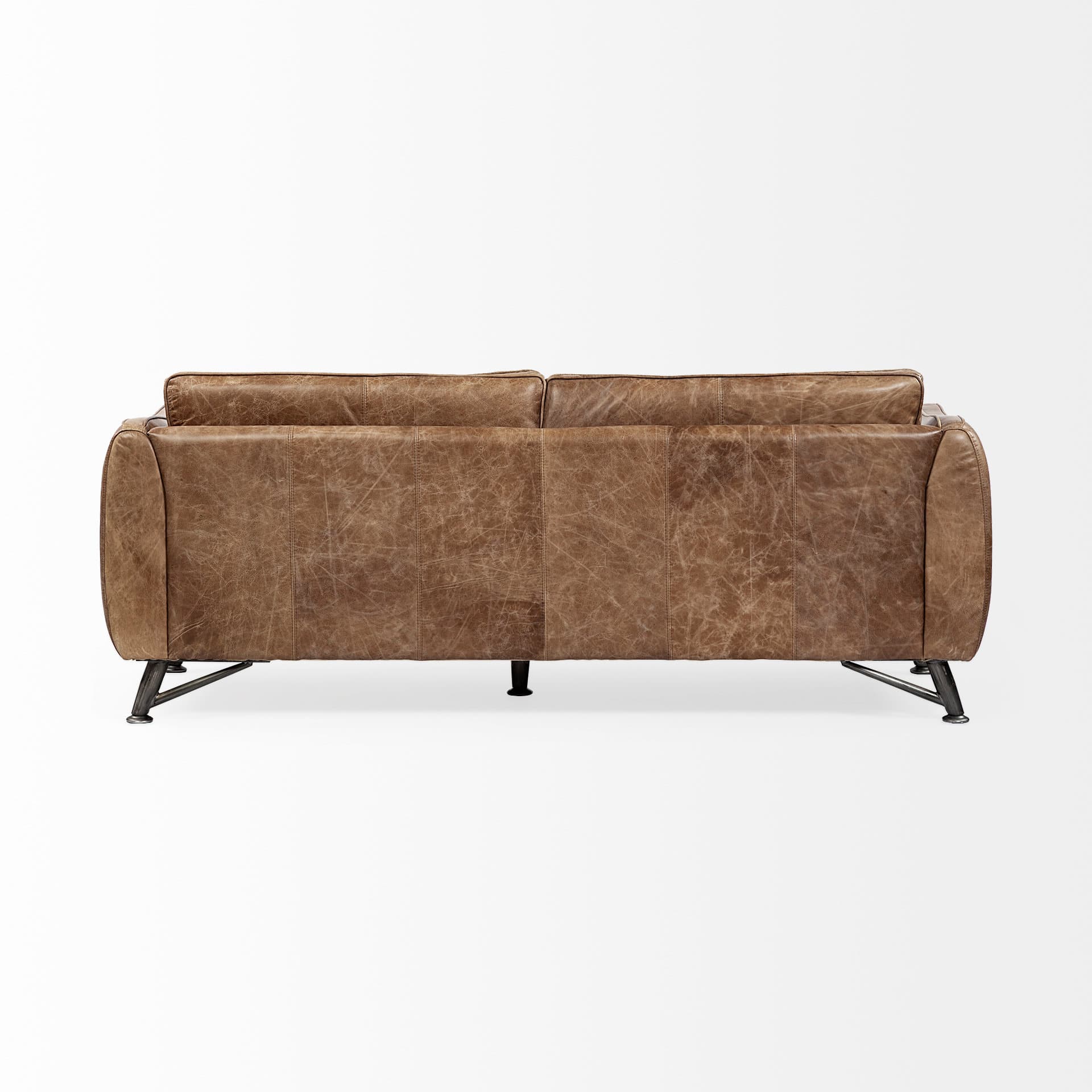 Cobain I 84" Brown Leather Two Seater Sofa — product photograph