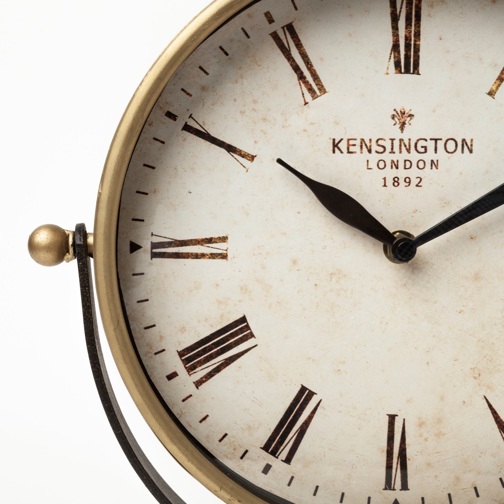 Houston Gold Metal Half Moon Base Table Clock — product photograph