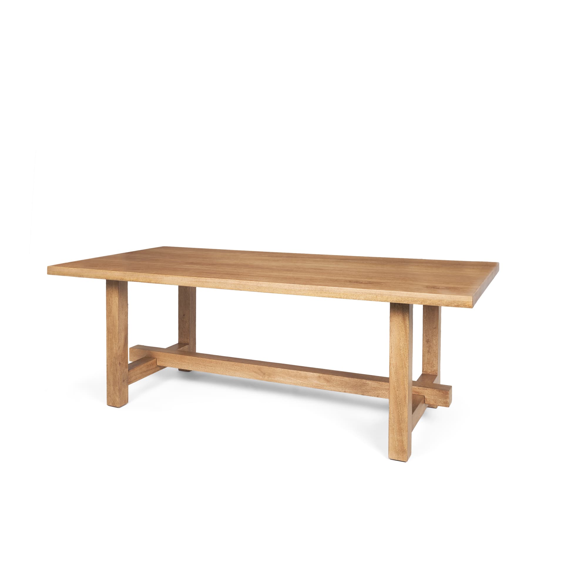 Suke 84"L x 42"W Rectangular Trestle Dining Table | Natural Wood | Seats 8 — product photograph