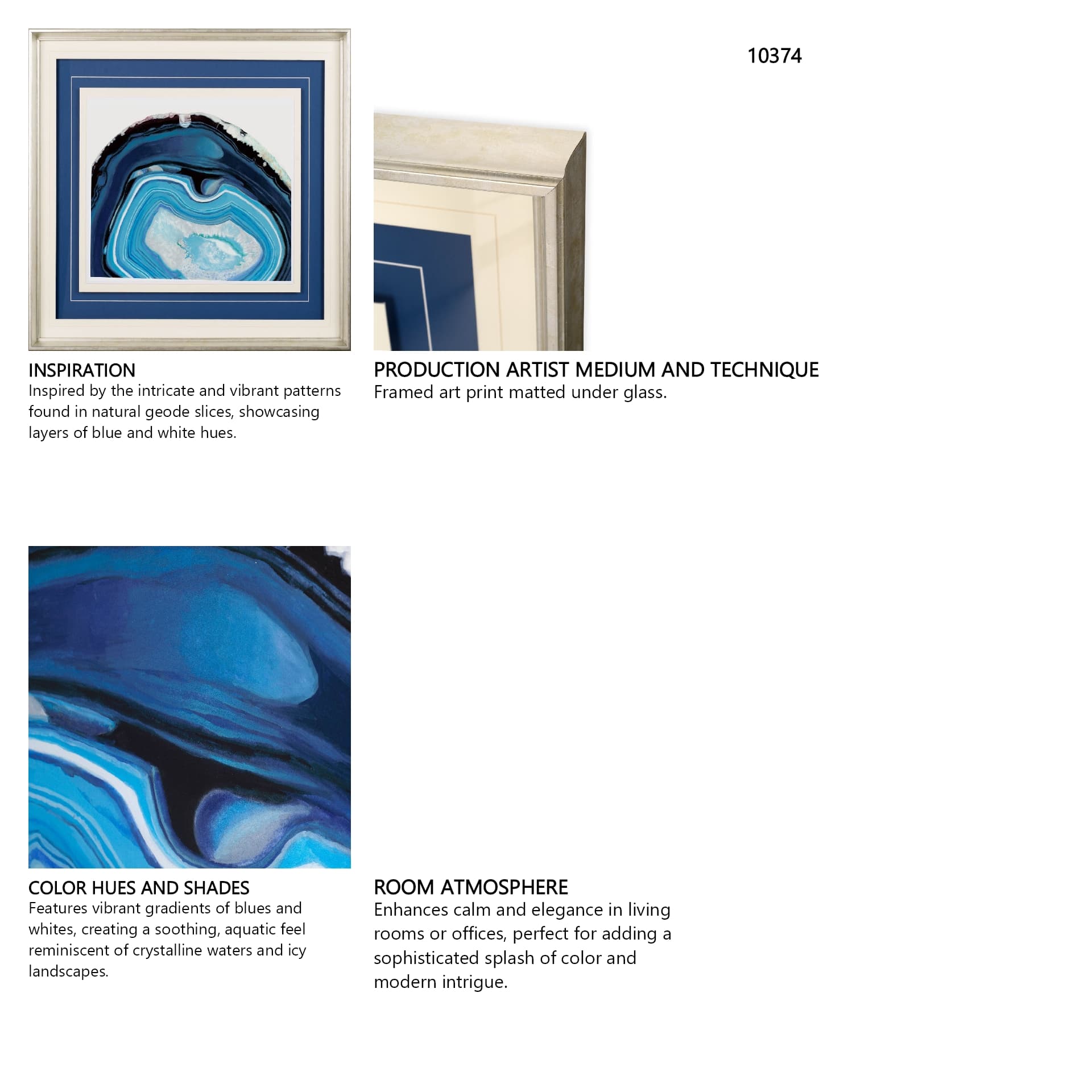 Agate Studies I by Naomi McCavitt a Framed Art Print Matted under Glass — in a styled room