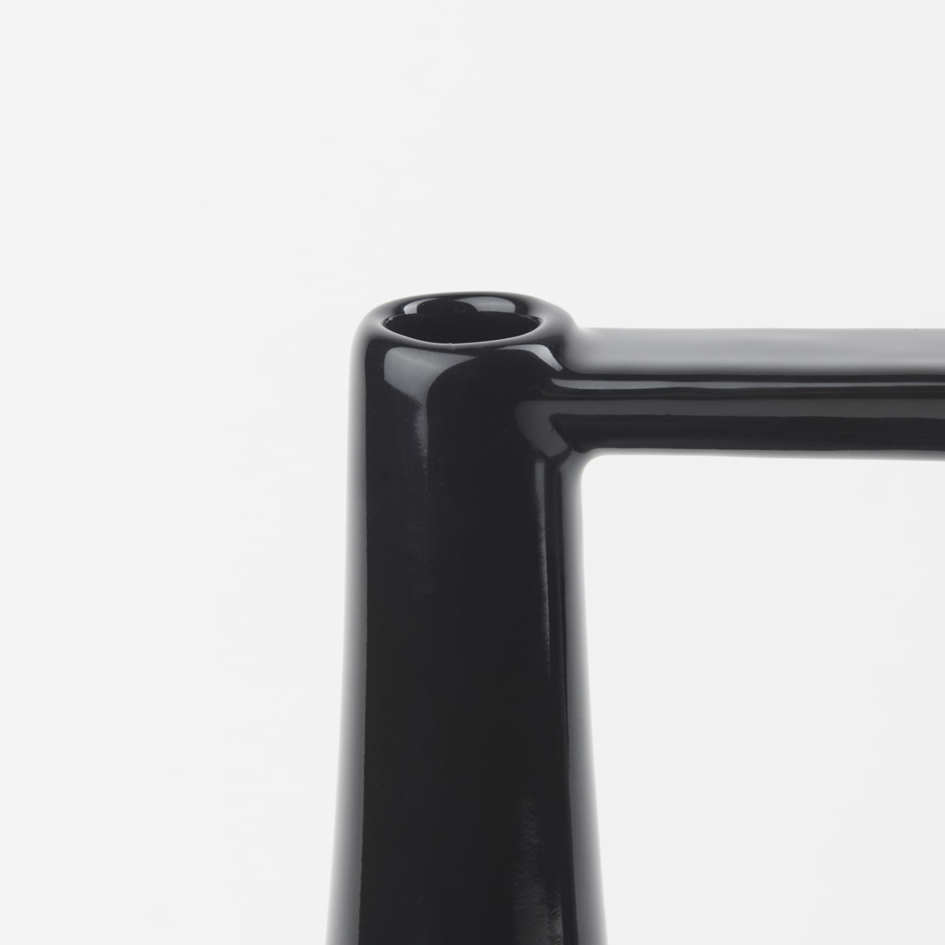Burton 13.1H Large Glossy and Matte Black Ceramic Jug Vase — product photograph