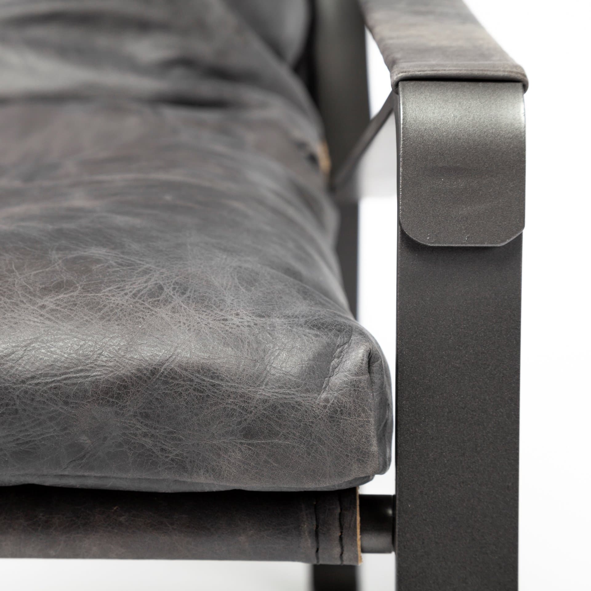 Hornet II Black Leather Body Metal Frame Accent Chair — product photograph