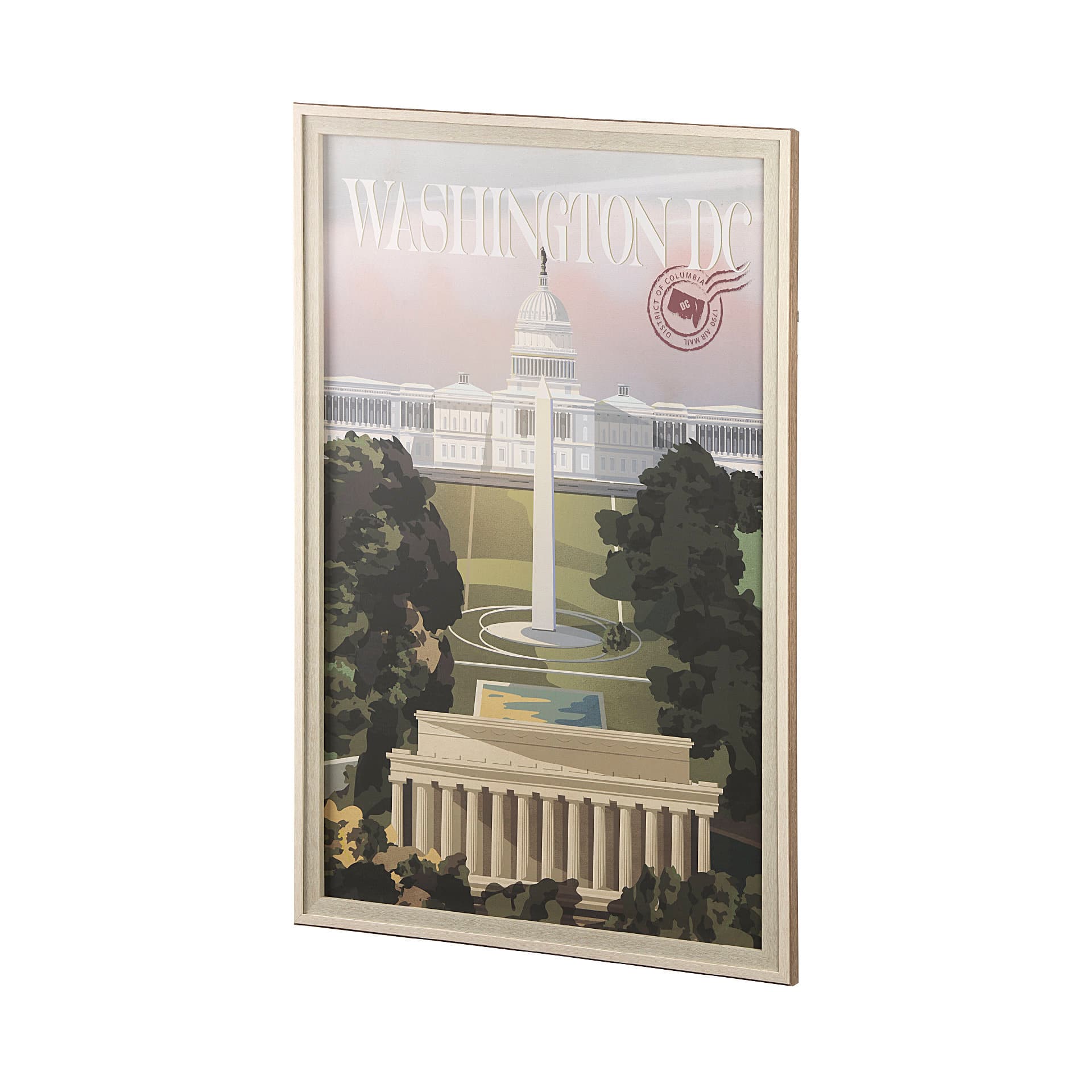 Washington DC Go USA (XL) by Mercana Studio Hand Embellished Decograph Framed Art Print under Glass — product photograph