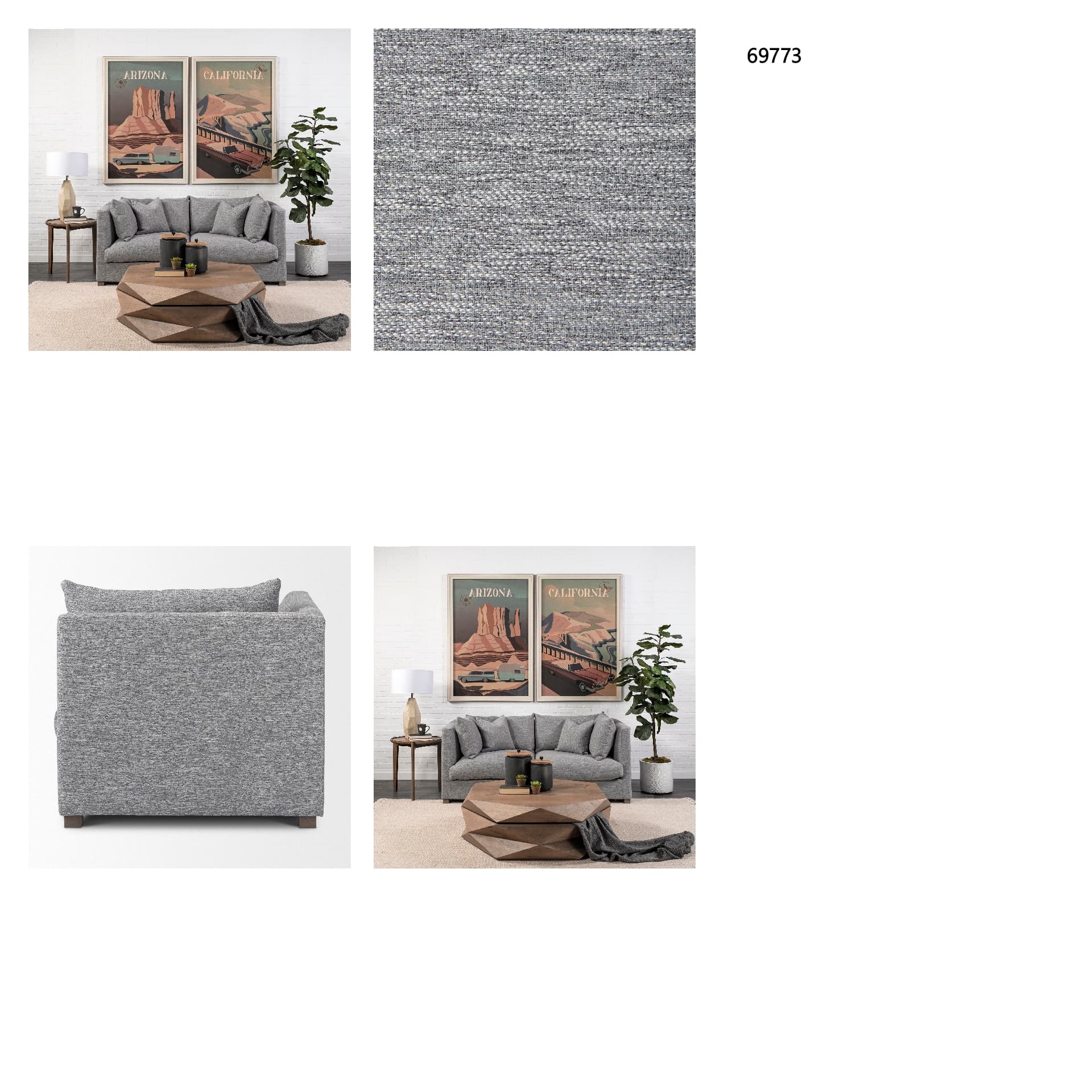 Valence 37.8L x 38.6W x 28.3H Castlerock Gray Corner Sectional Piece — in a styled room