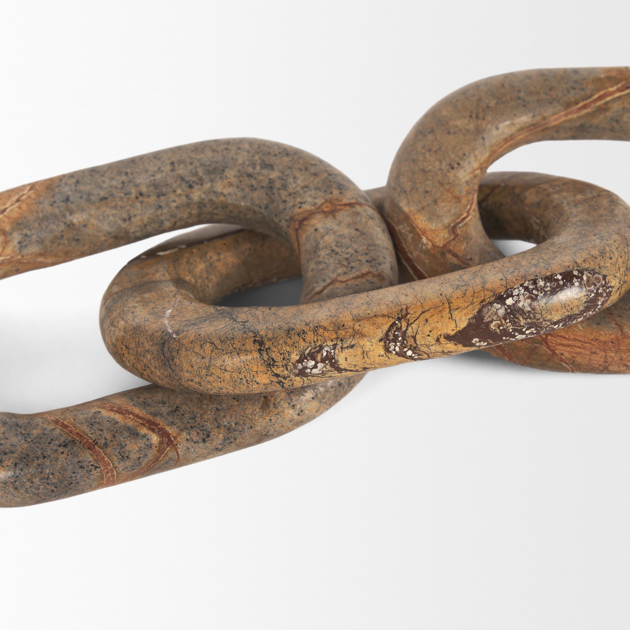 Reinir Red-Brown Marble Chain Link Decorative Object — product photograph