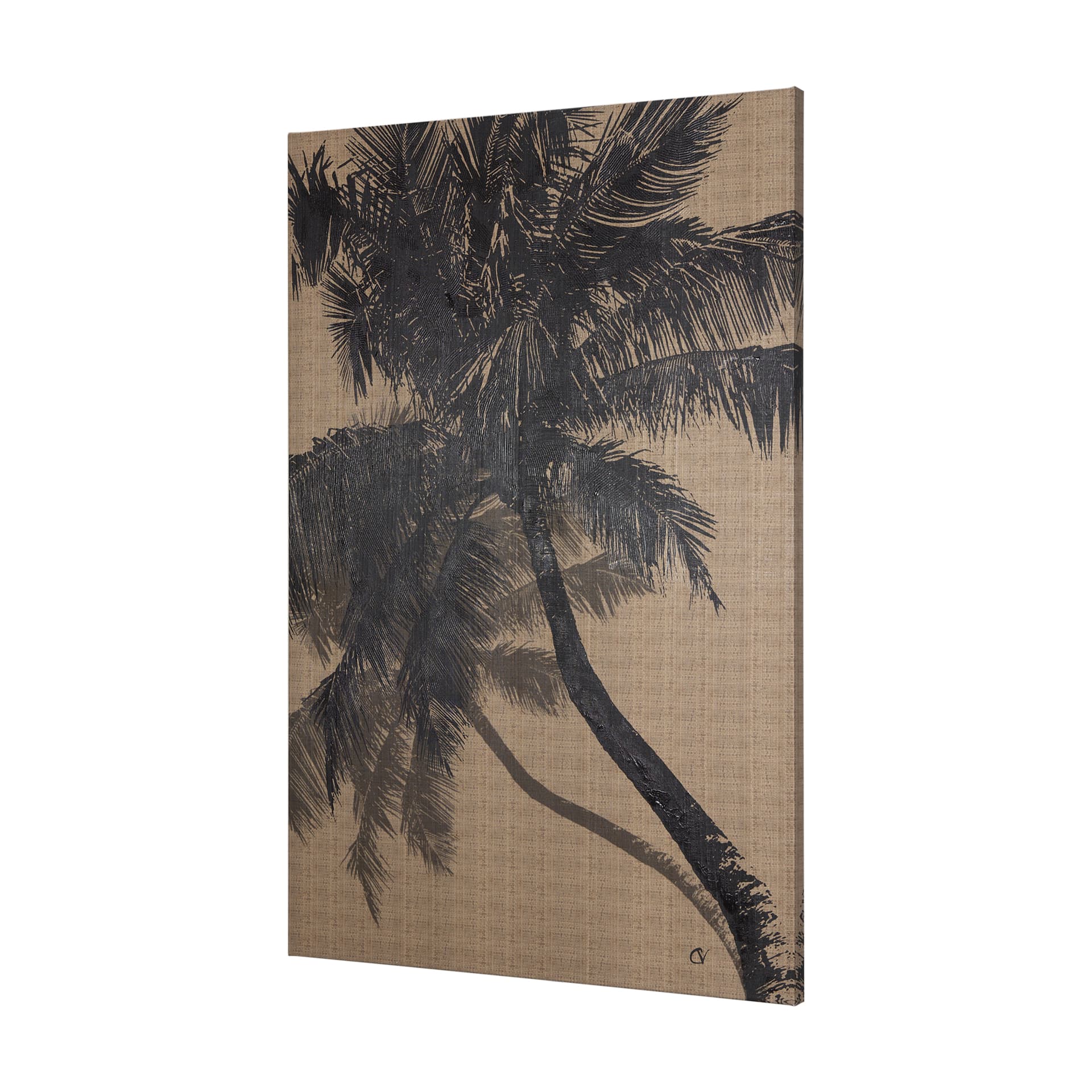 Palm Shadow I by Mercana Studio a Hand Embellished Textured Canvas — product photograph