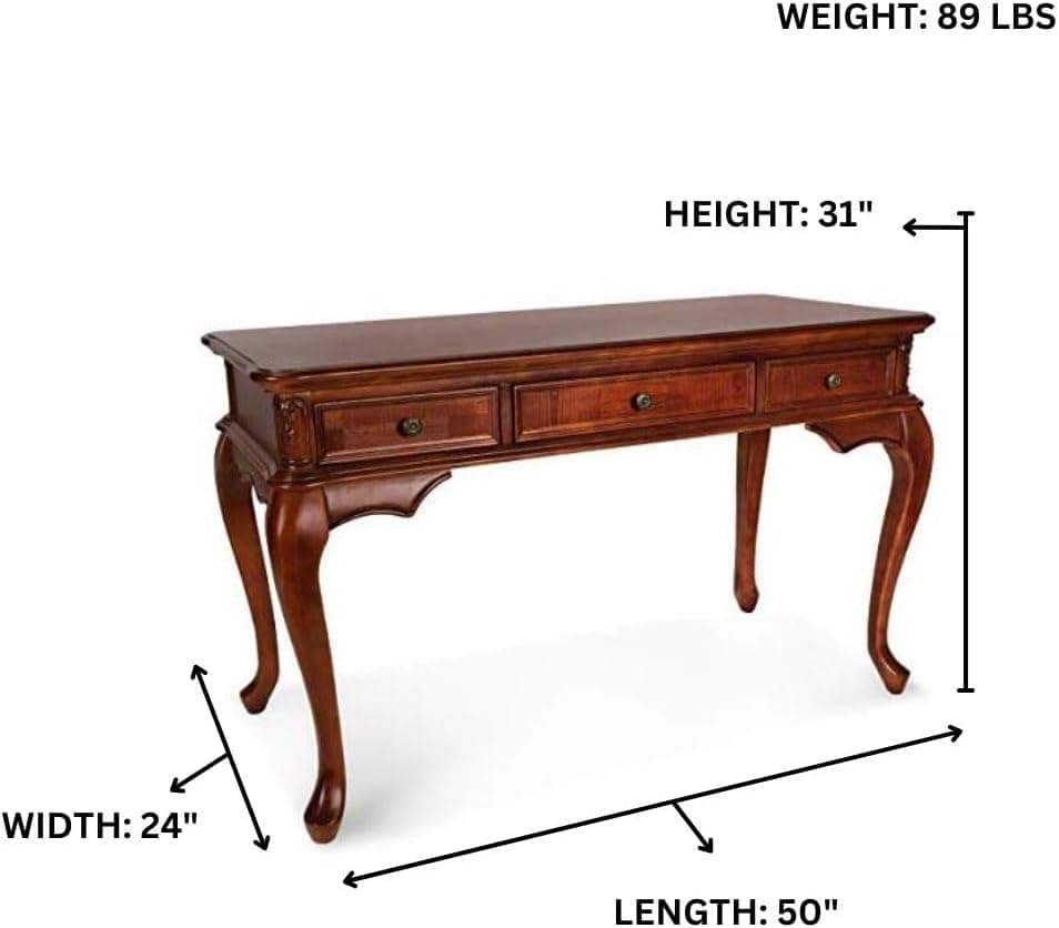 Executive Desk with 3 Drawers Cherry Finish — product photograph