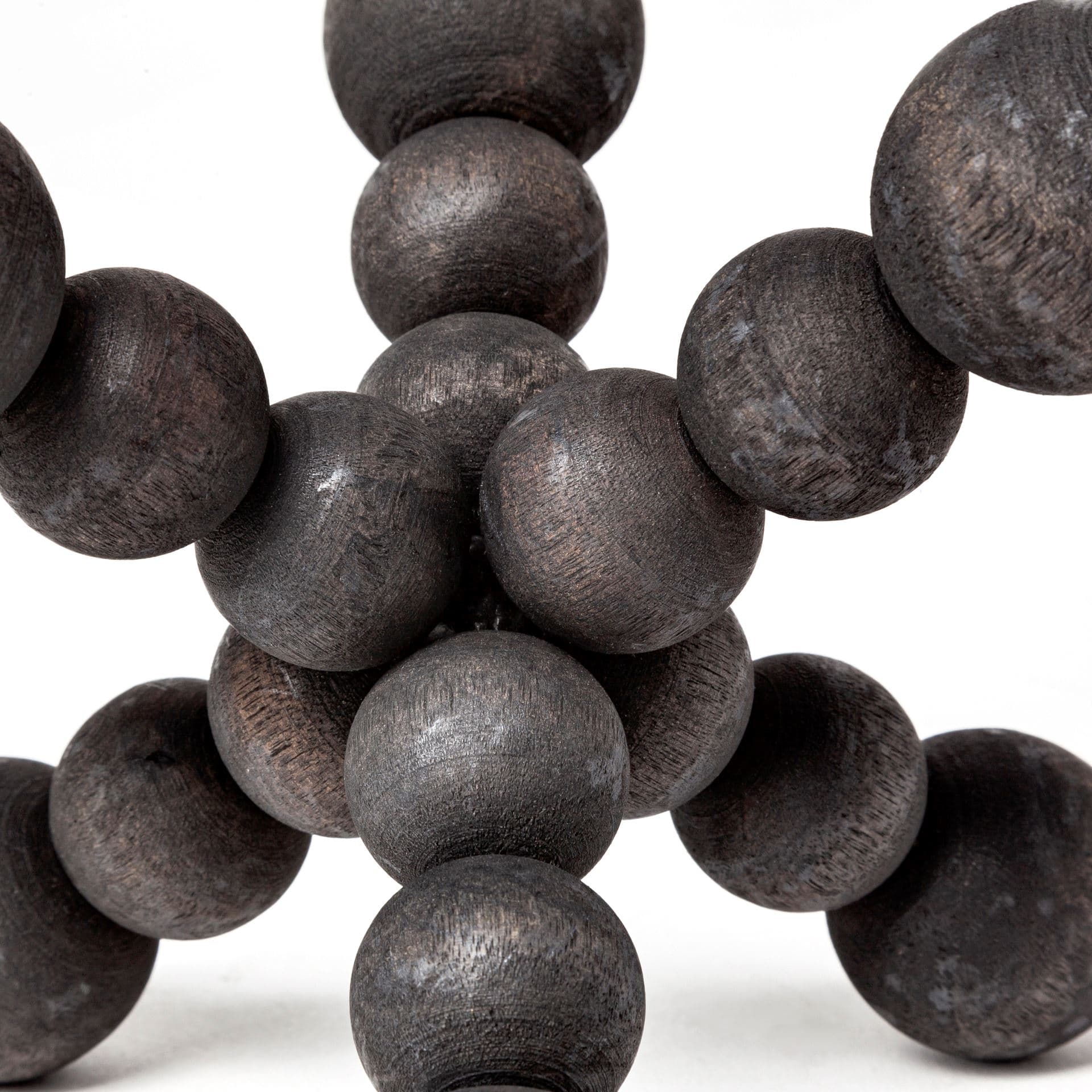Carollan I (Small) 7L x 7W Black Geometric Wood Ball Jack — product photograph