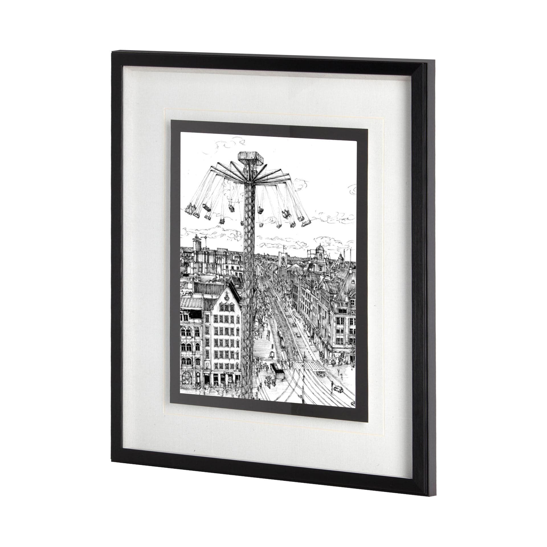 Tour of Europe IV by Melissa Wang a Hand Embellished Textured Framed Art Print Matted under Glass — product photograph