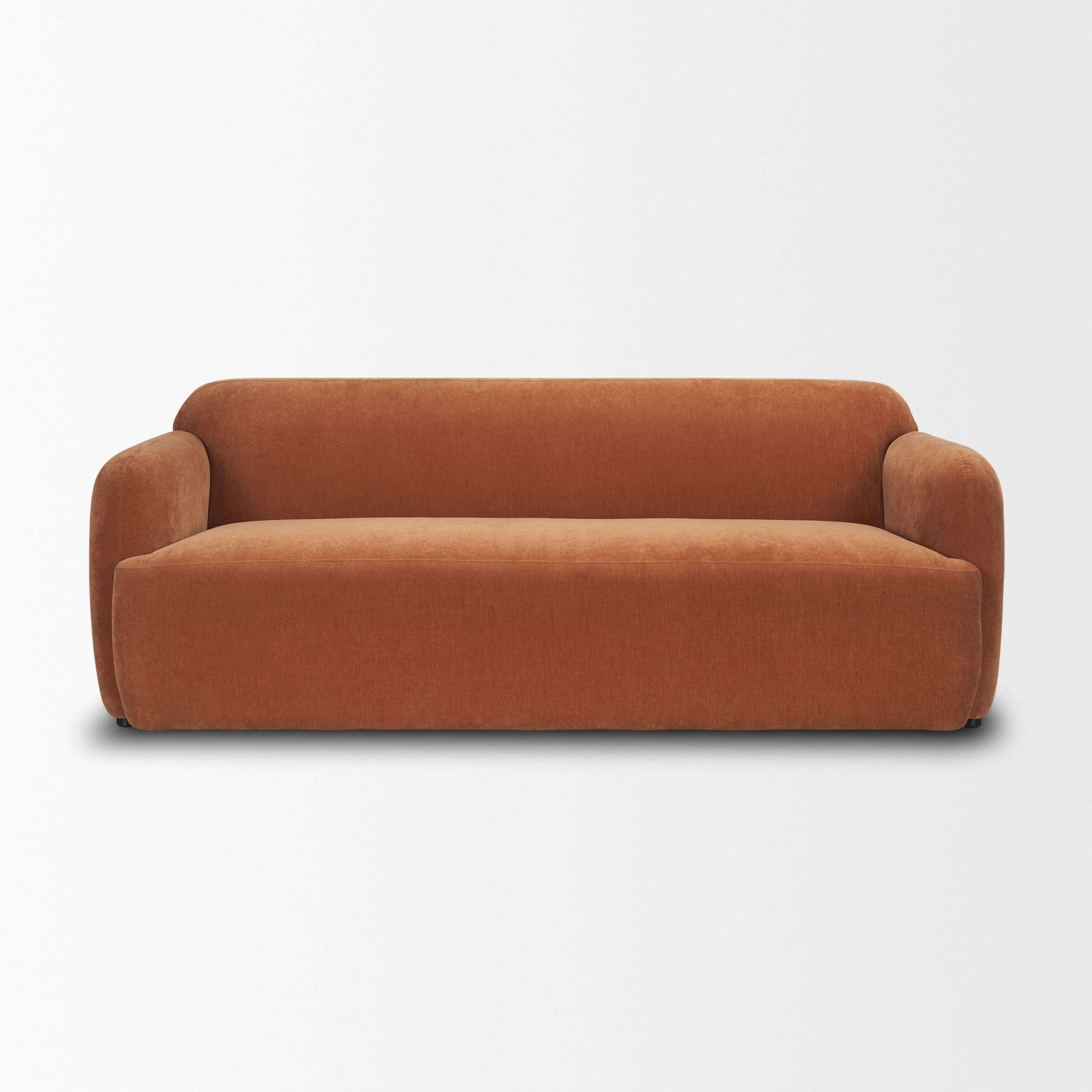 Saga Stonewashed Rust Chenille Fabric 3 Seater Sofa — product photograph