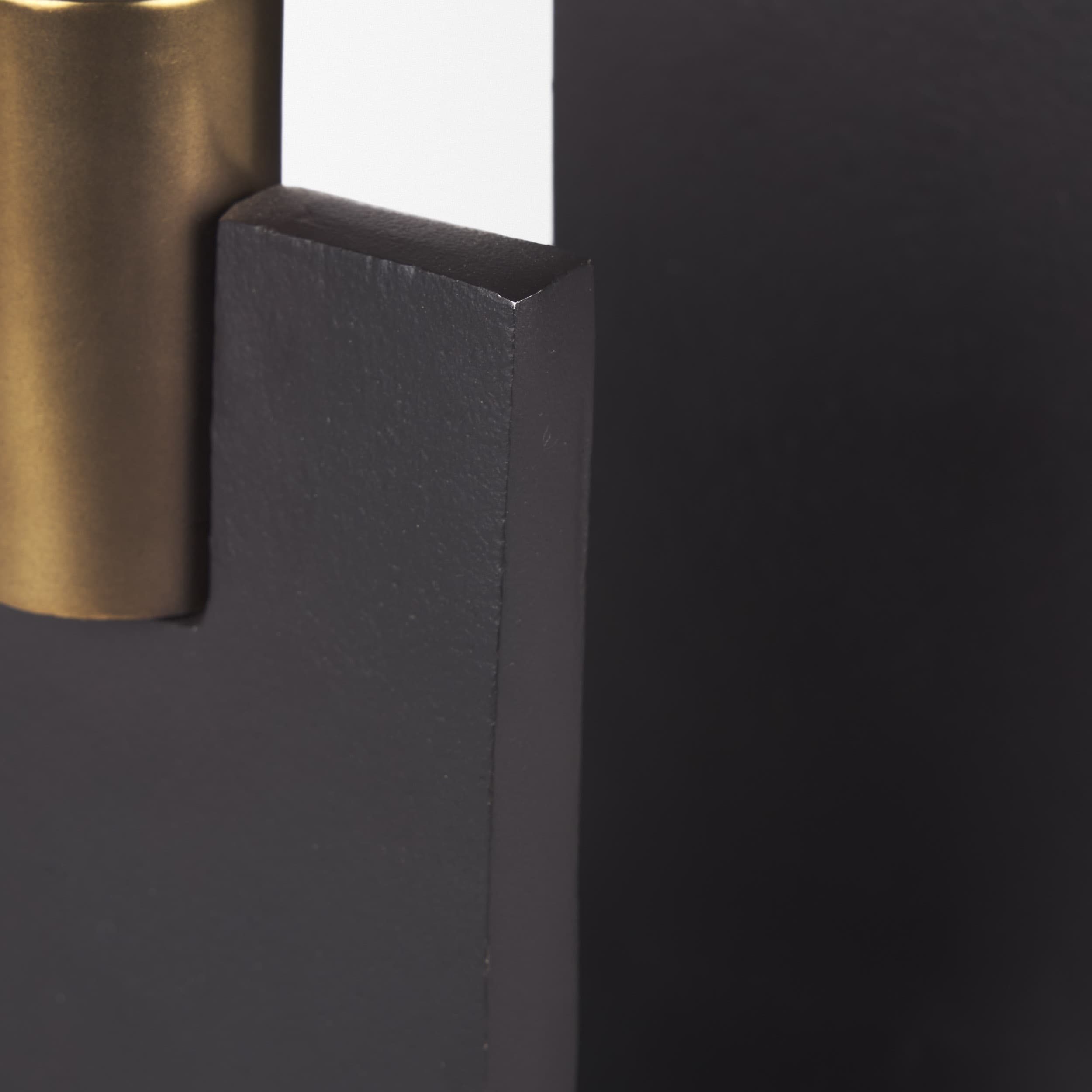 Polli Matte Black w/ Brushed Gold Metal Taper Candleholders (Set of 2) — product photograph