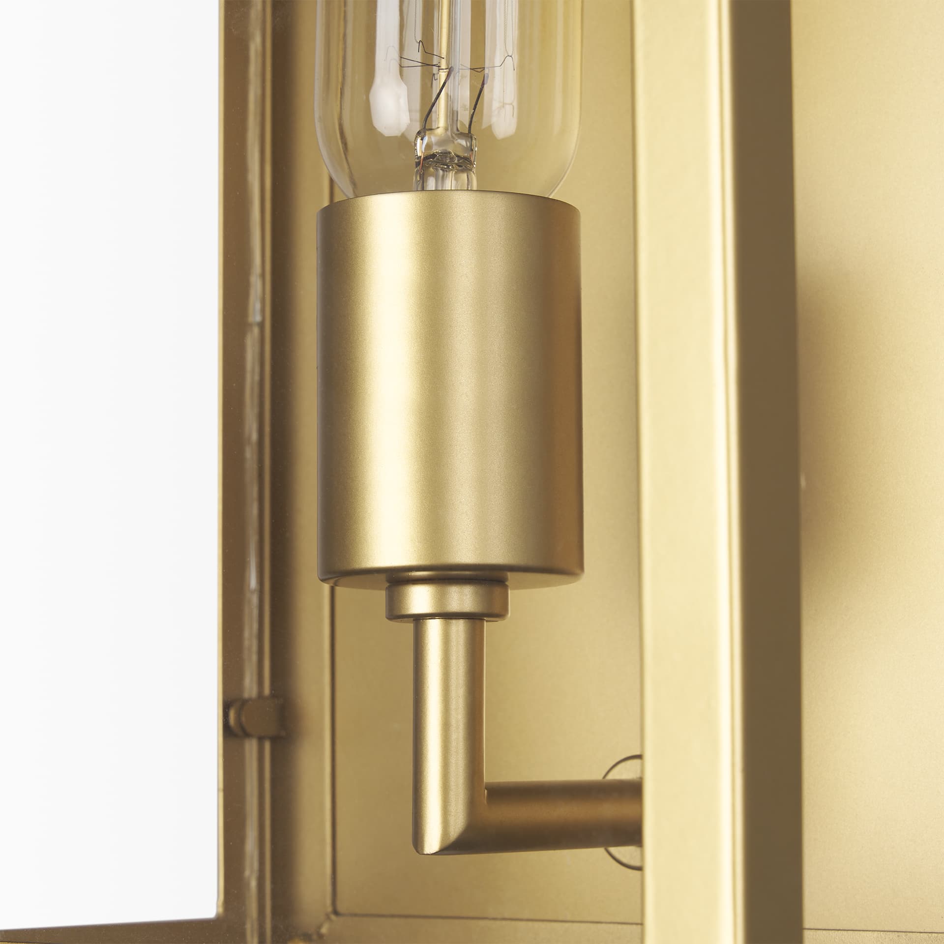 Cairn Brushed Gold Metal w/ Glass 1-Light Wall Sconce — product photograph