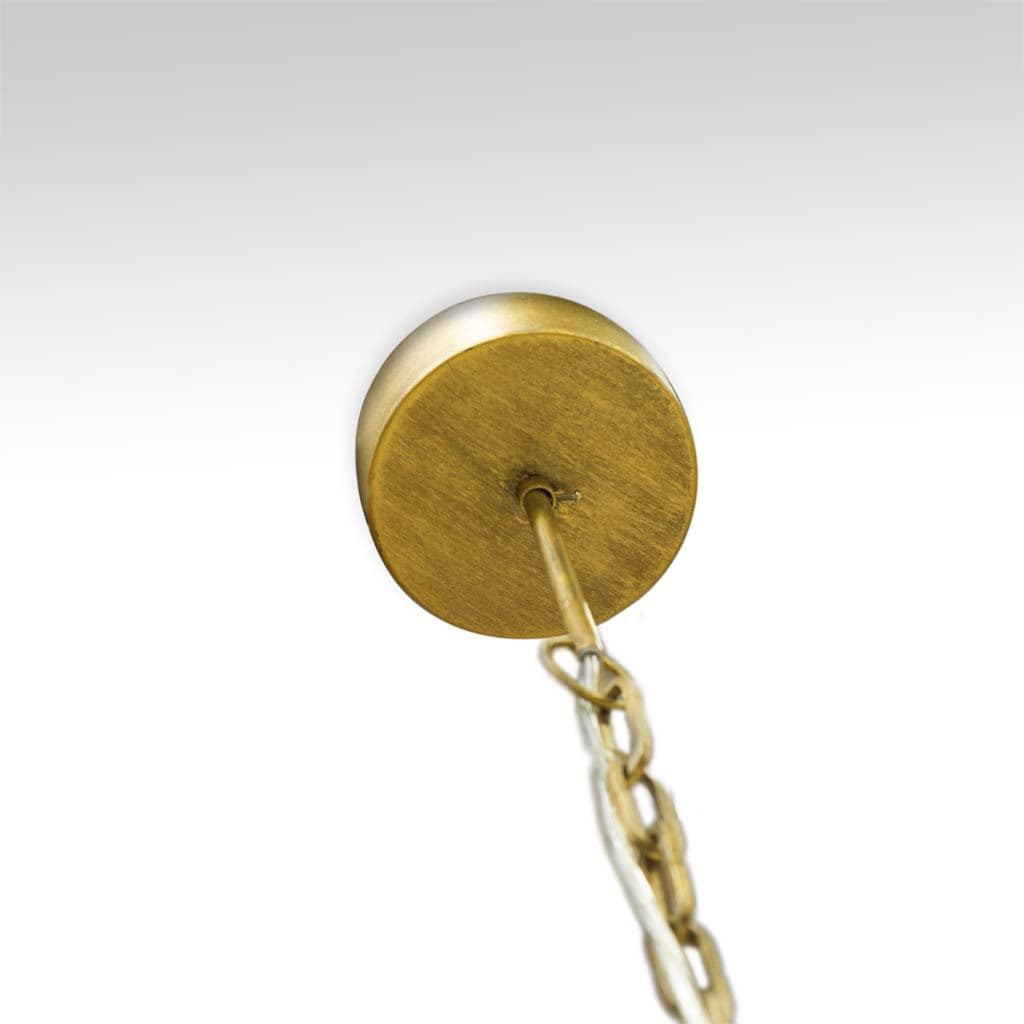 Ava White (34"D) Gold Metal and White Wood Beaded Six Bulb Chandelier — product photograph