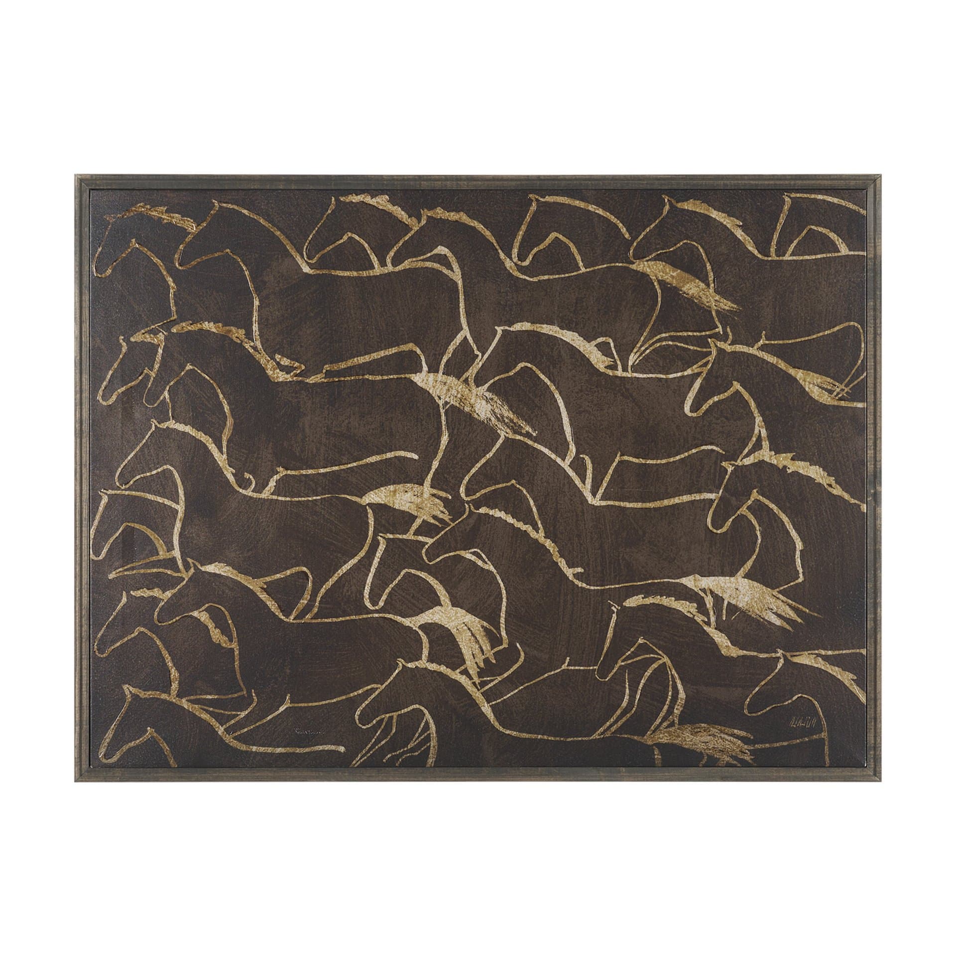 Flaxen Chestnut by Mercana Studio Hand-Embellished Textured Framed Canvas Artwork — product photograph