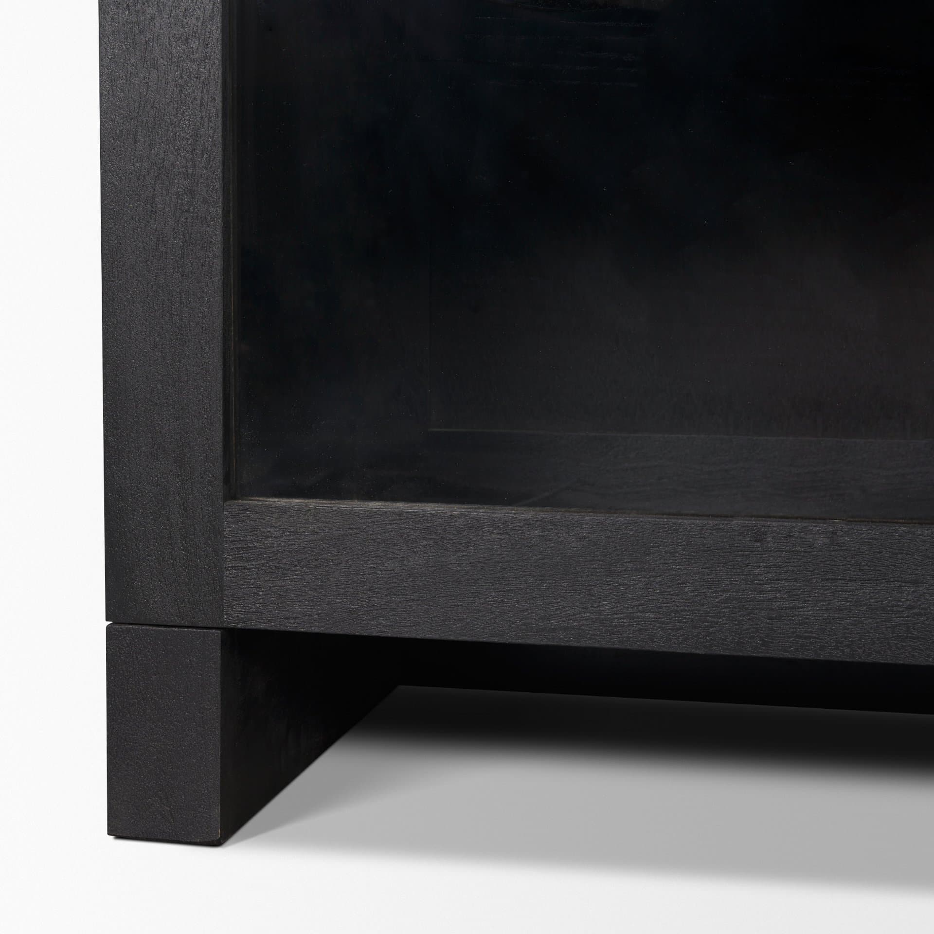 Suri Black Wood w/ Glass 4-Door Closed Sideboard — product photograph