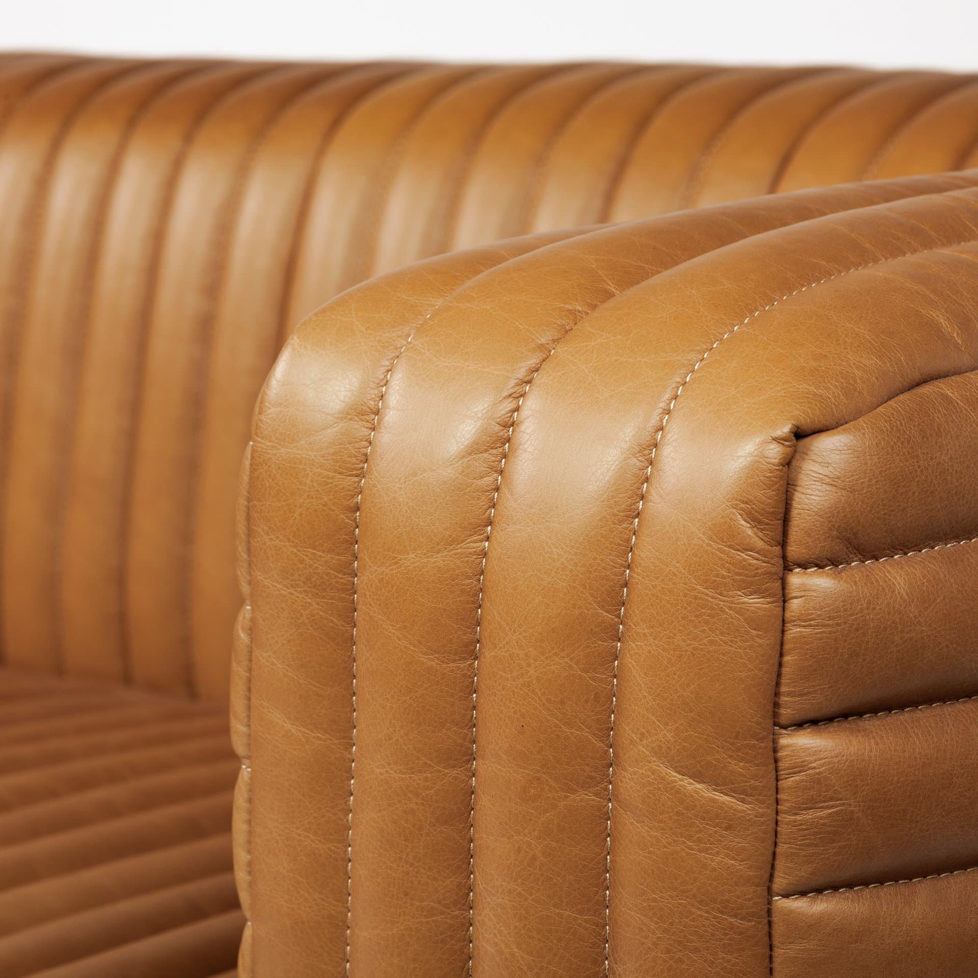 Ricciardo 82.5W Cognac Leather Three Seater Sofa — product photograph