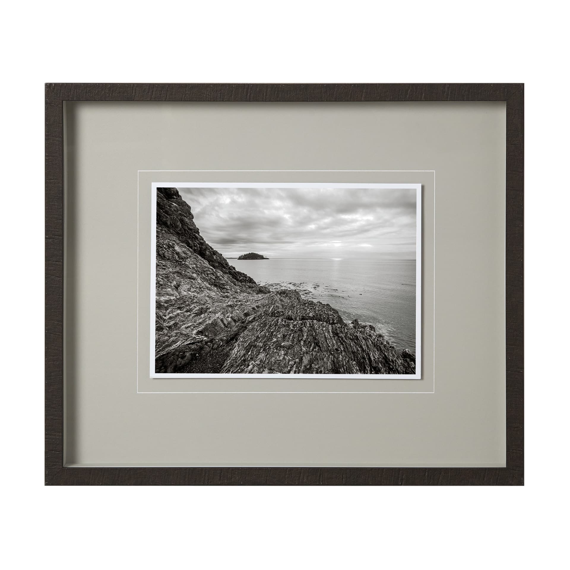 Rocky Shoreline, Rosario Beach by Bisig, Steve a Framed Photo Art Print Matted under Glass — product photograph