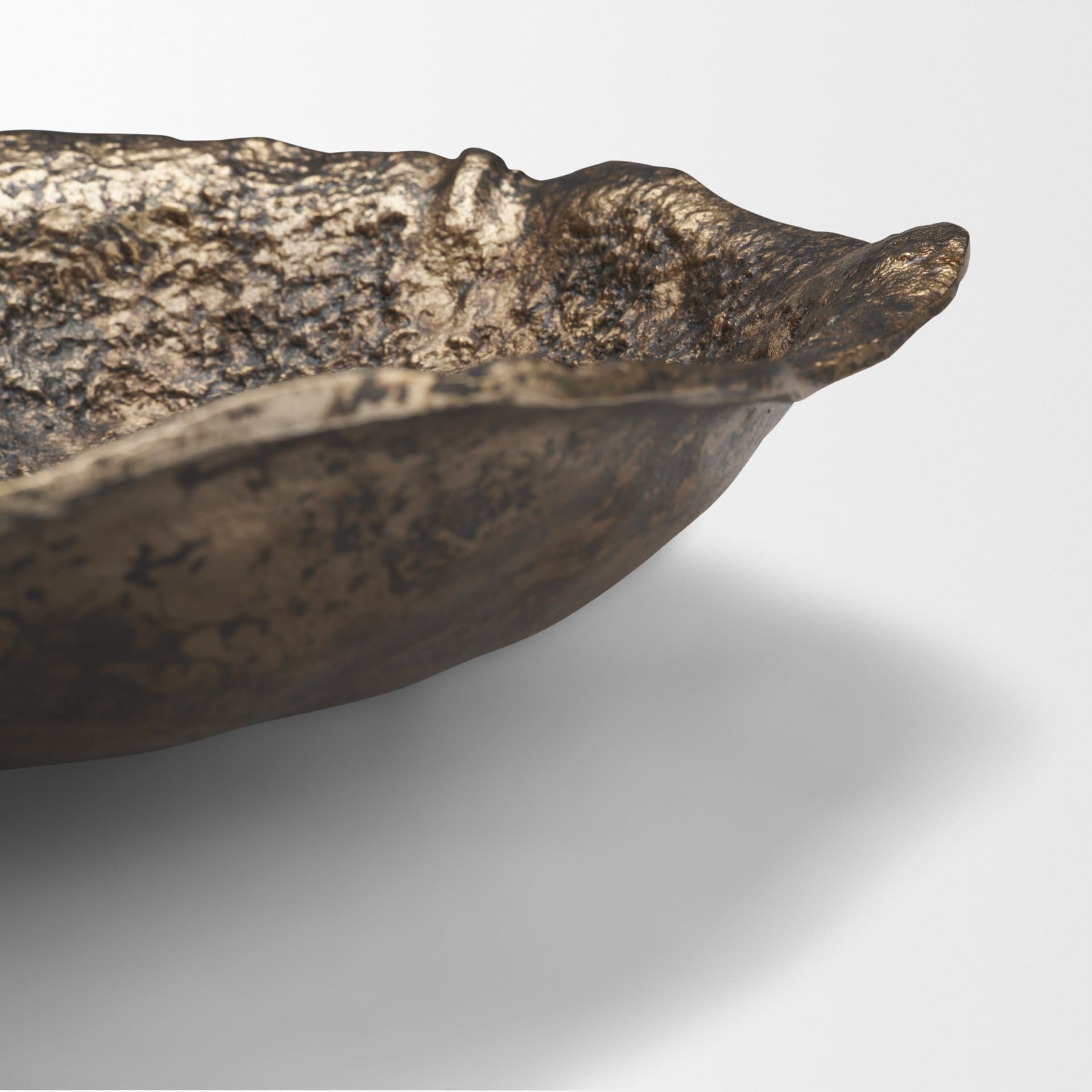 Verdant Small Antiqued Brass Metal Decorative Centerpiece Bowl — product photograph