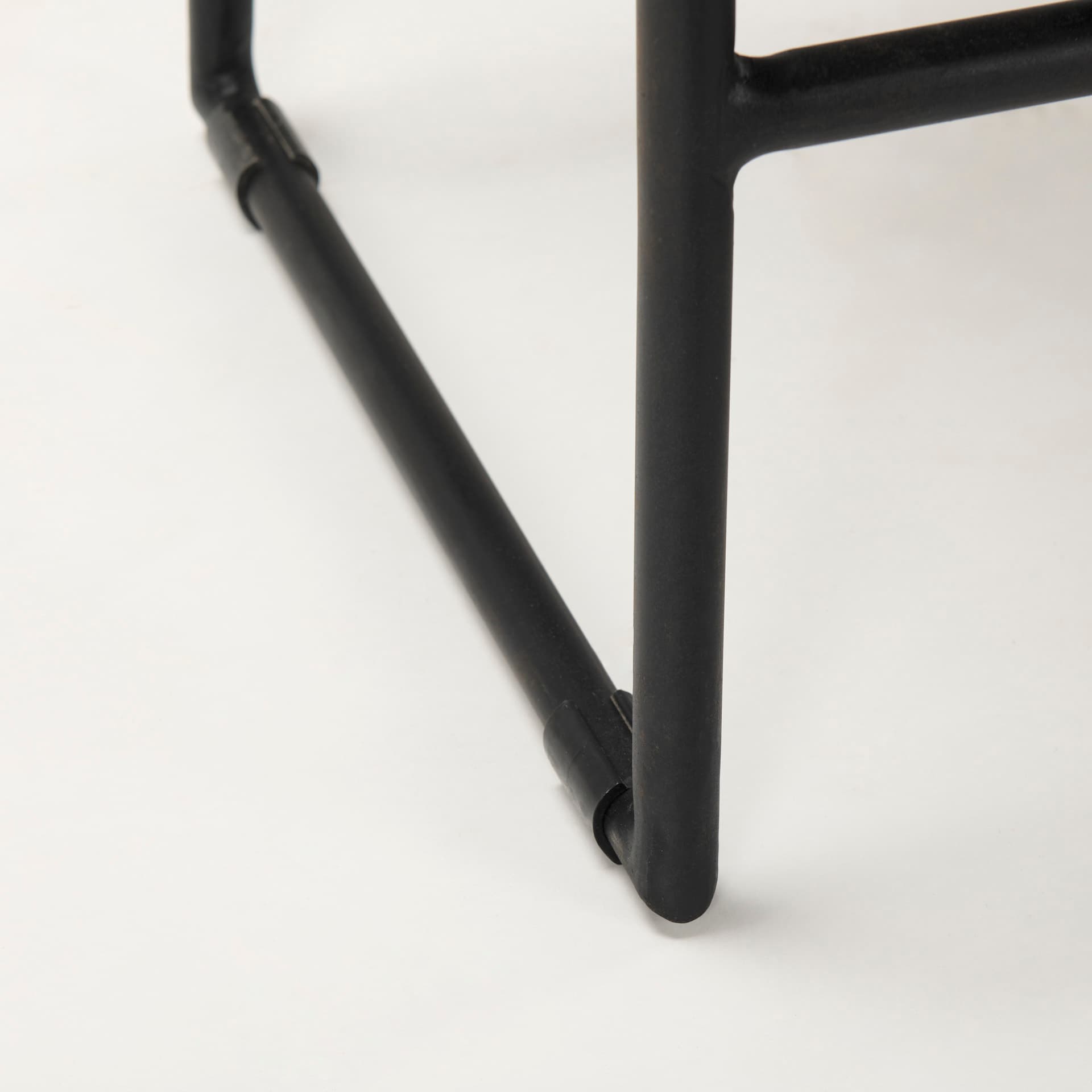 Givens Low Back 26in Seat Counter Stool | Black Wood w/ Black Metal — product photograph