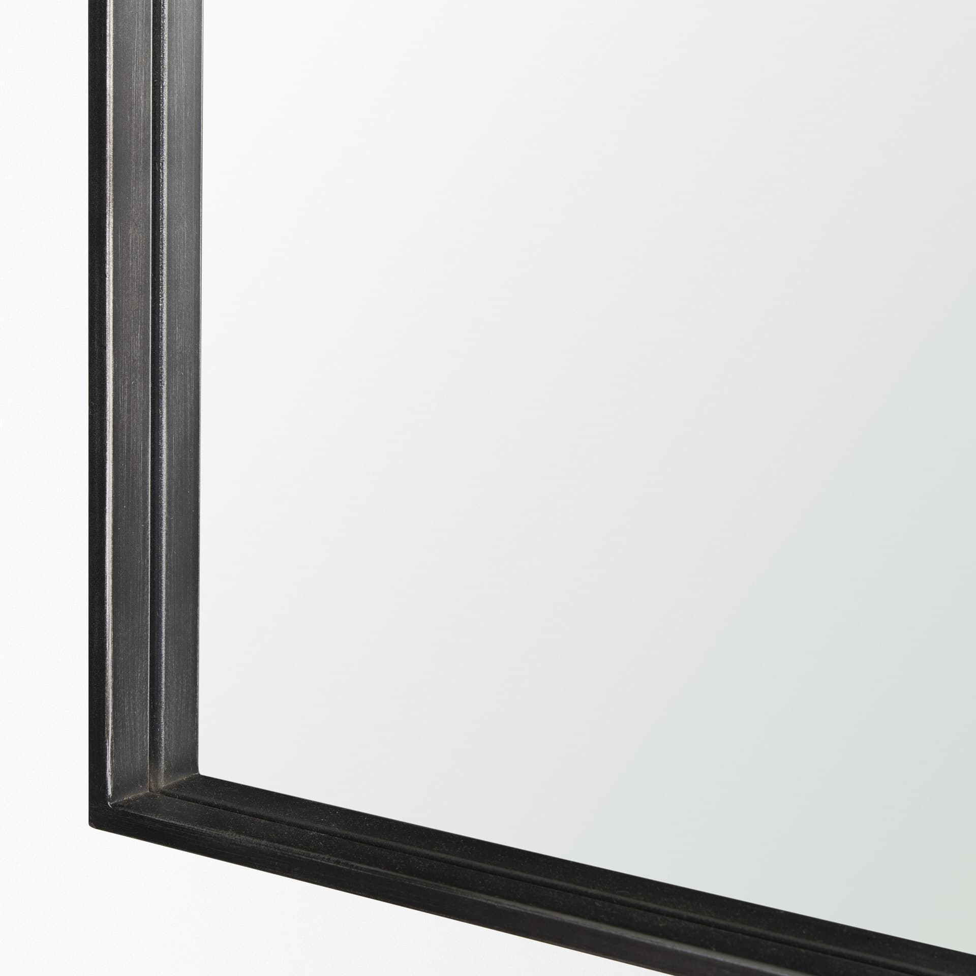 Timon Brushed Black Metal Frame Square Arched Mirror — product photograph