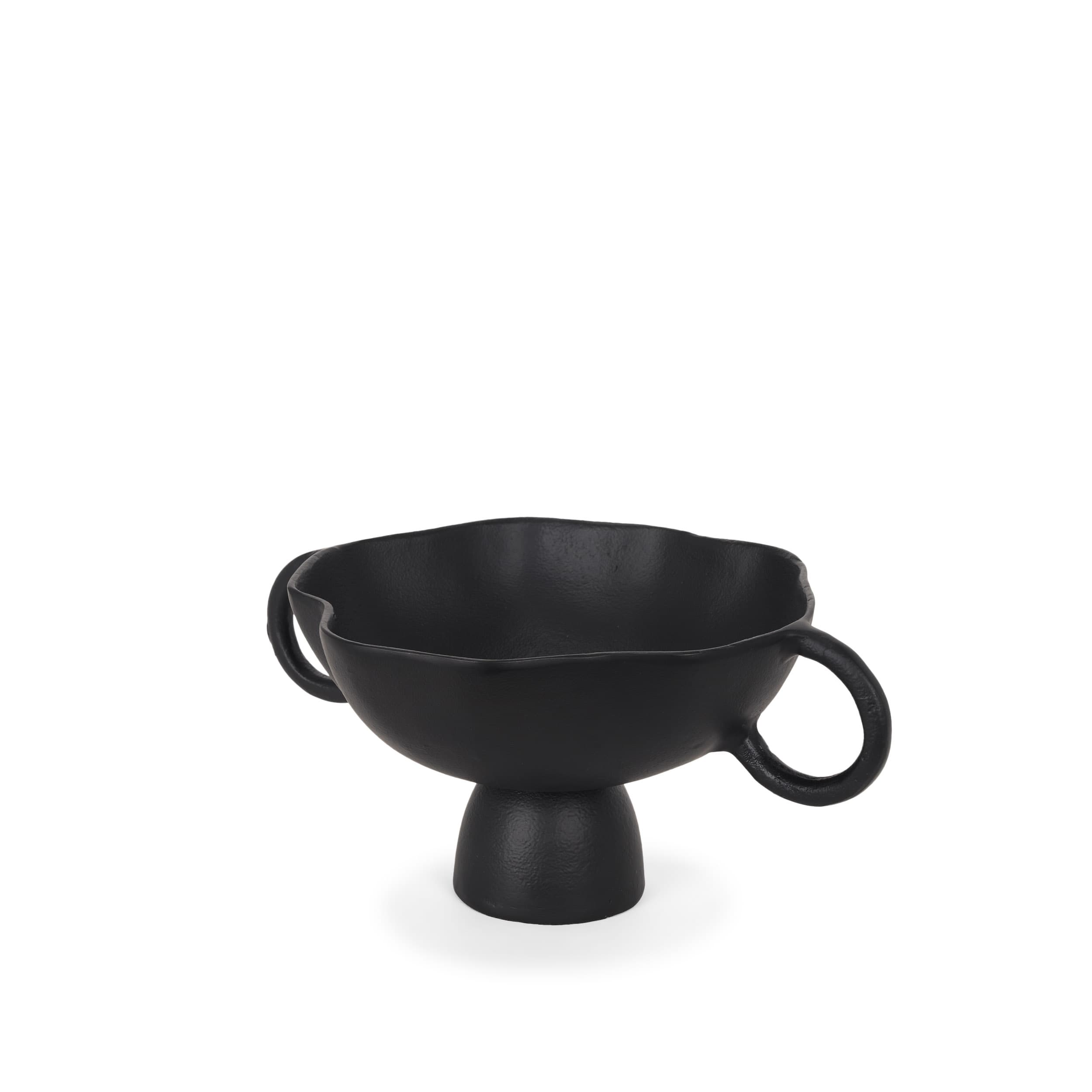 Radka Small Matte Black Metal Decorative Bowl — product photograph